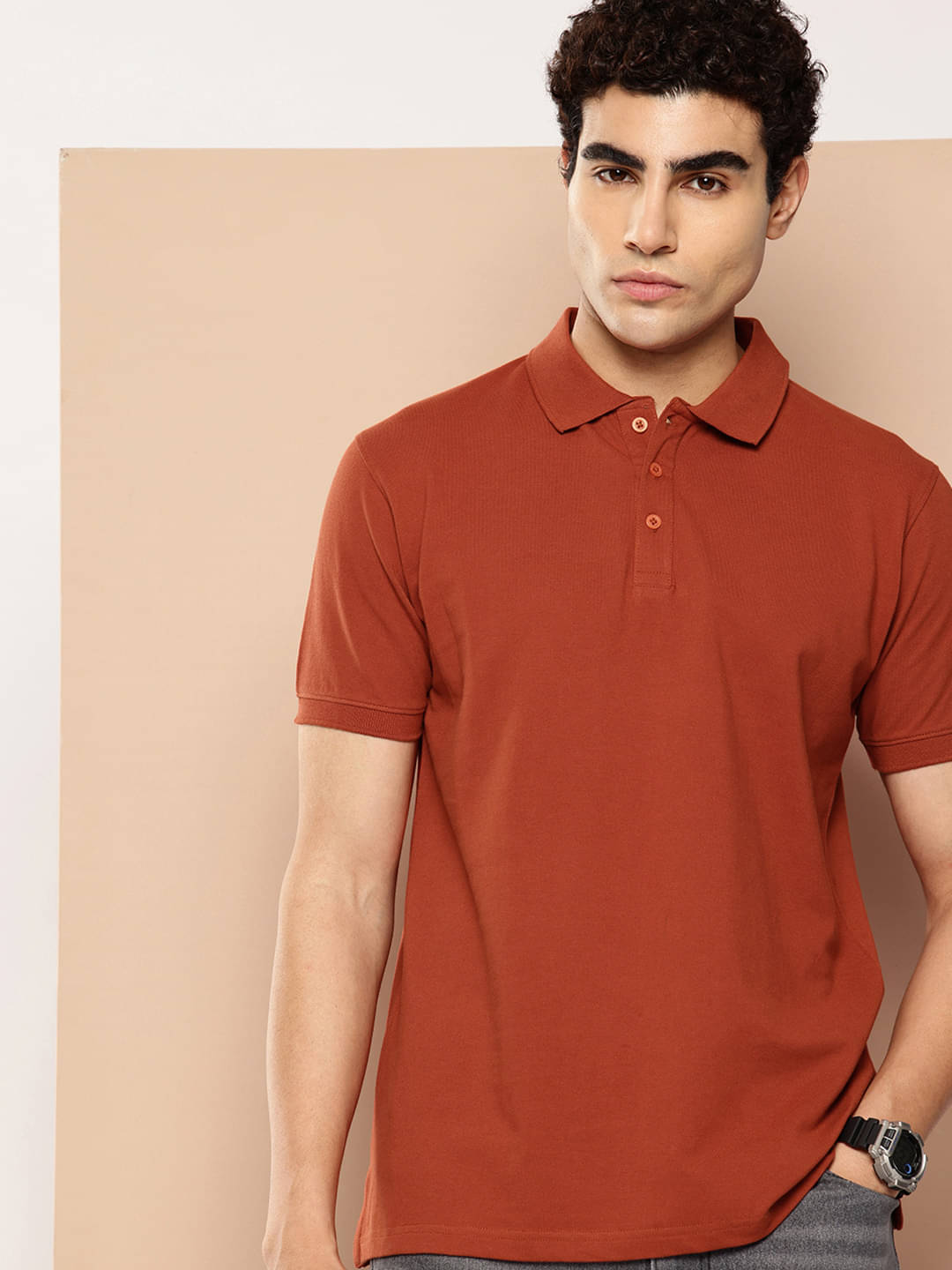 FROSEN FOX Men Cotton Regular Fit Solid Polo T Shirt ( Maroon ) FROSEN FOX Men Cotton Regular Fit Solid Polo T Shirt ( Maroon )