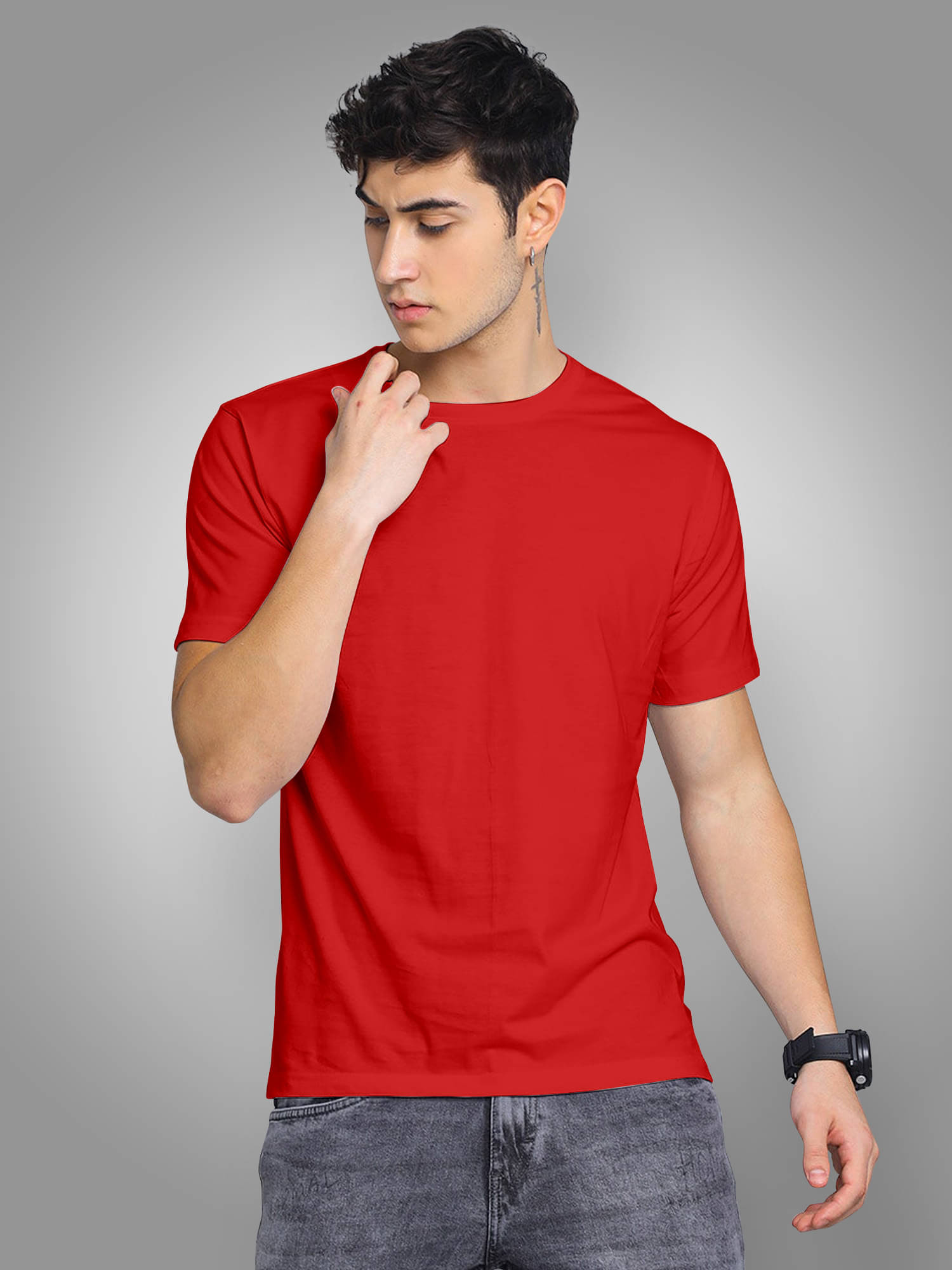 FTX Men Polyester Regular Fit Solid T-Shirt ( Red ) FTX Men Polyester Regular Fit Solid T-Shirt ( Red )