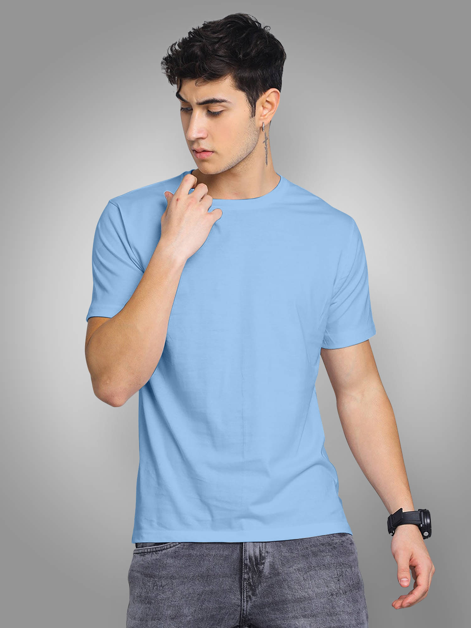 FTX Men Polyester Regular Fit Solid T-Shirt ( Light Blue ) FTX Men Polyester Regular Fit Solid T-Shirt ( Light Blue )