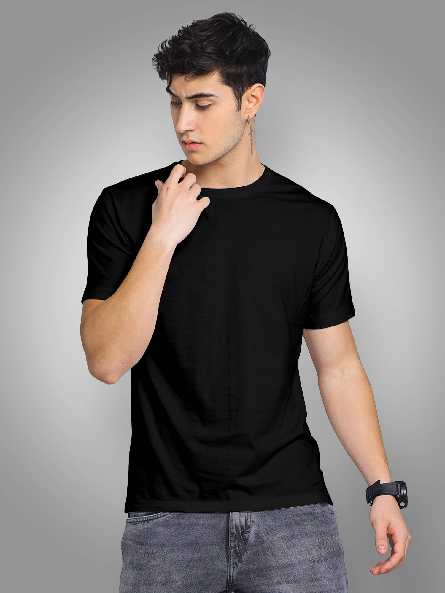 FTX Men Polyester Regular Fit Solid T-Shirt ( Black ) FTX Men Polyester Regular Fit Solid T-Shirt ( Black )