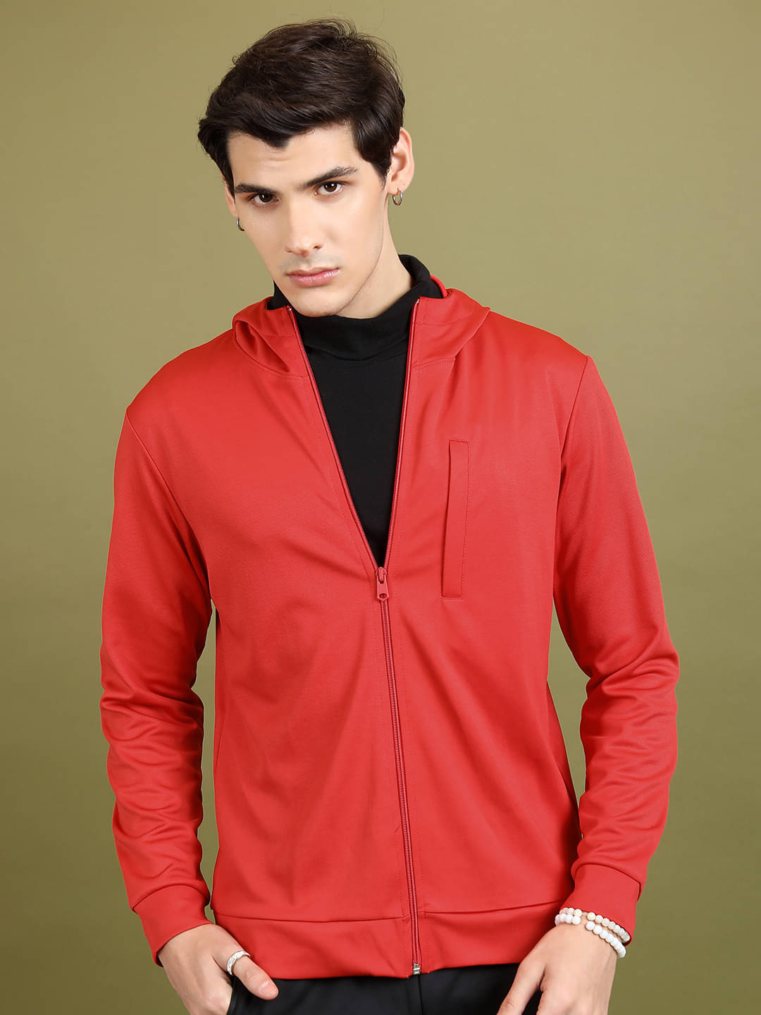     			Highlander Polyester Blend Men's Casual Jacket - Red ( Pack of 1 )