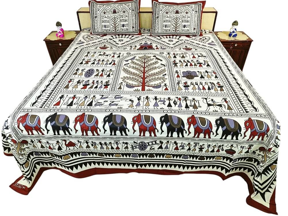     			HomeSpire Cotton 1 Double King Bedsheet with 2 Pillow Covers ( Red )