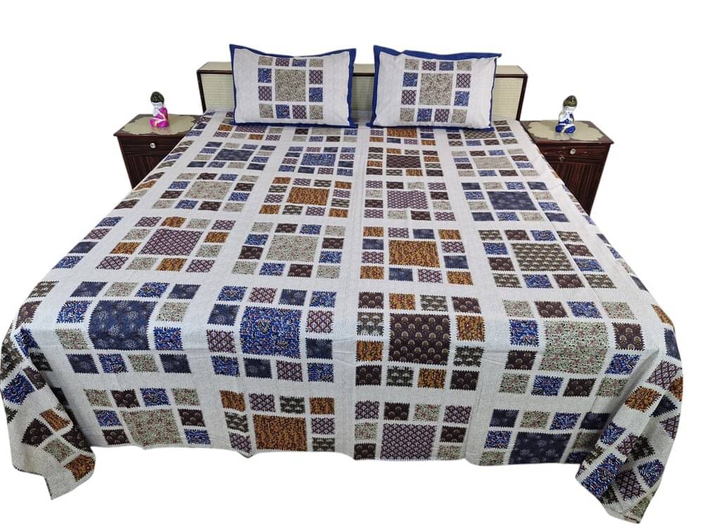 HomeSpire Cotton 1 Double King Bedsheet with 2 Pillow Covers ( Dark Blue )     			HomeSpire Cotton 1 Double King Bedsheet with 2 Pillow Covers ( Dark Blue )