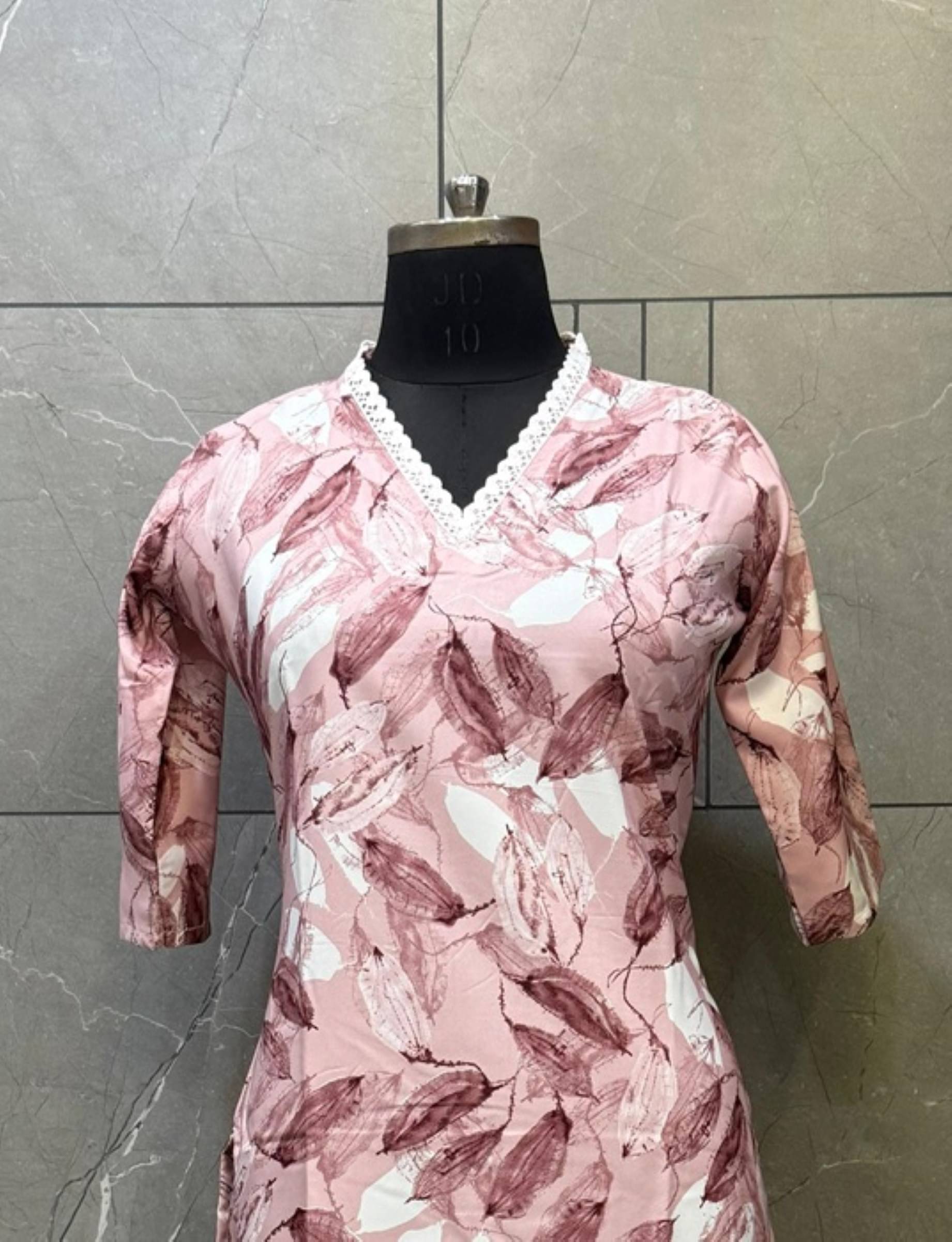     			Jivandhara Women Crepe Printed A-line Kurti ( Pink )