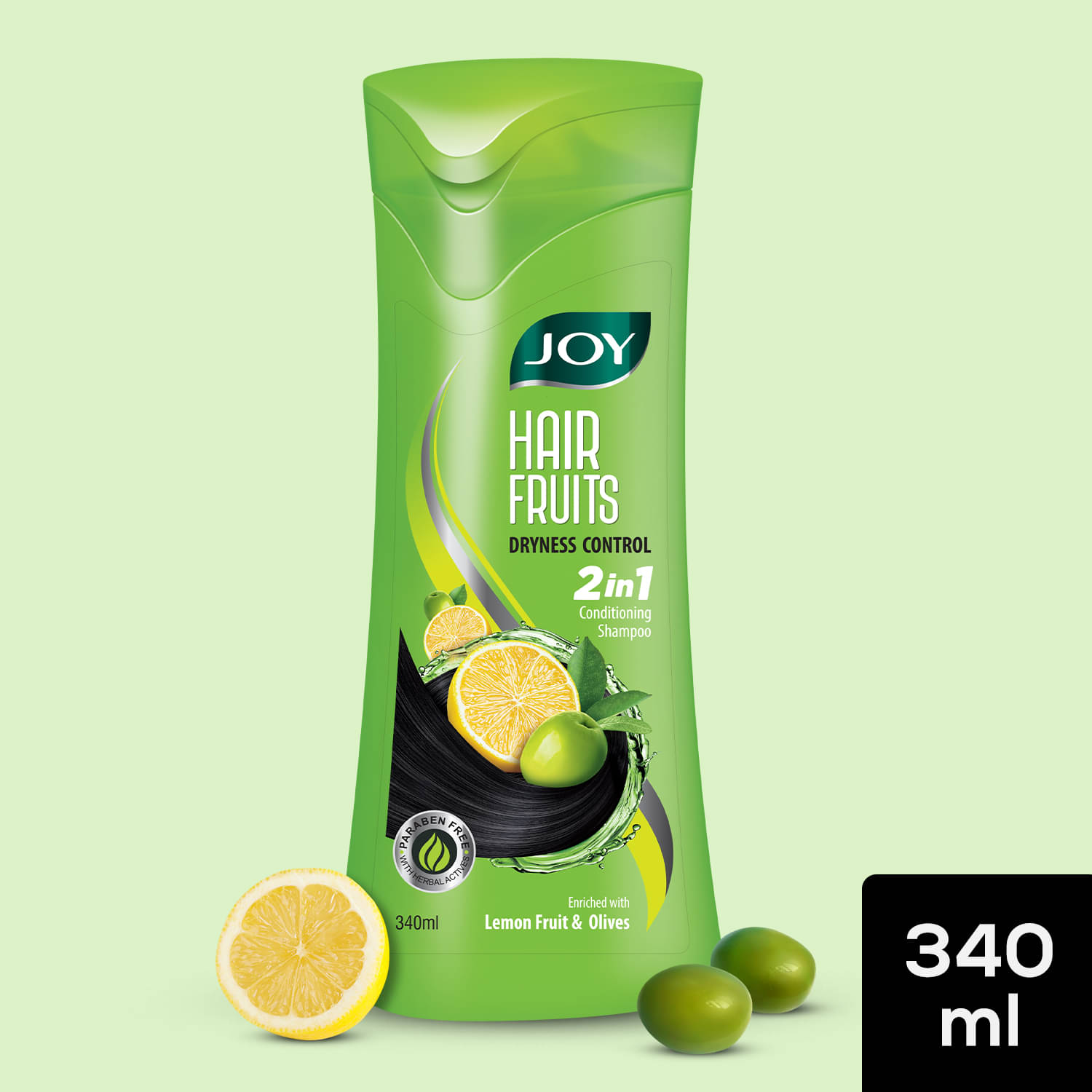     			Joy Hair Dryness Control Conditioning Shampoo with Lemon & Olives 340ml, (Pack of 1)