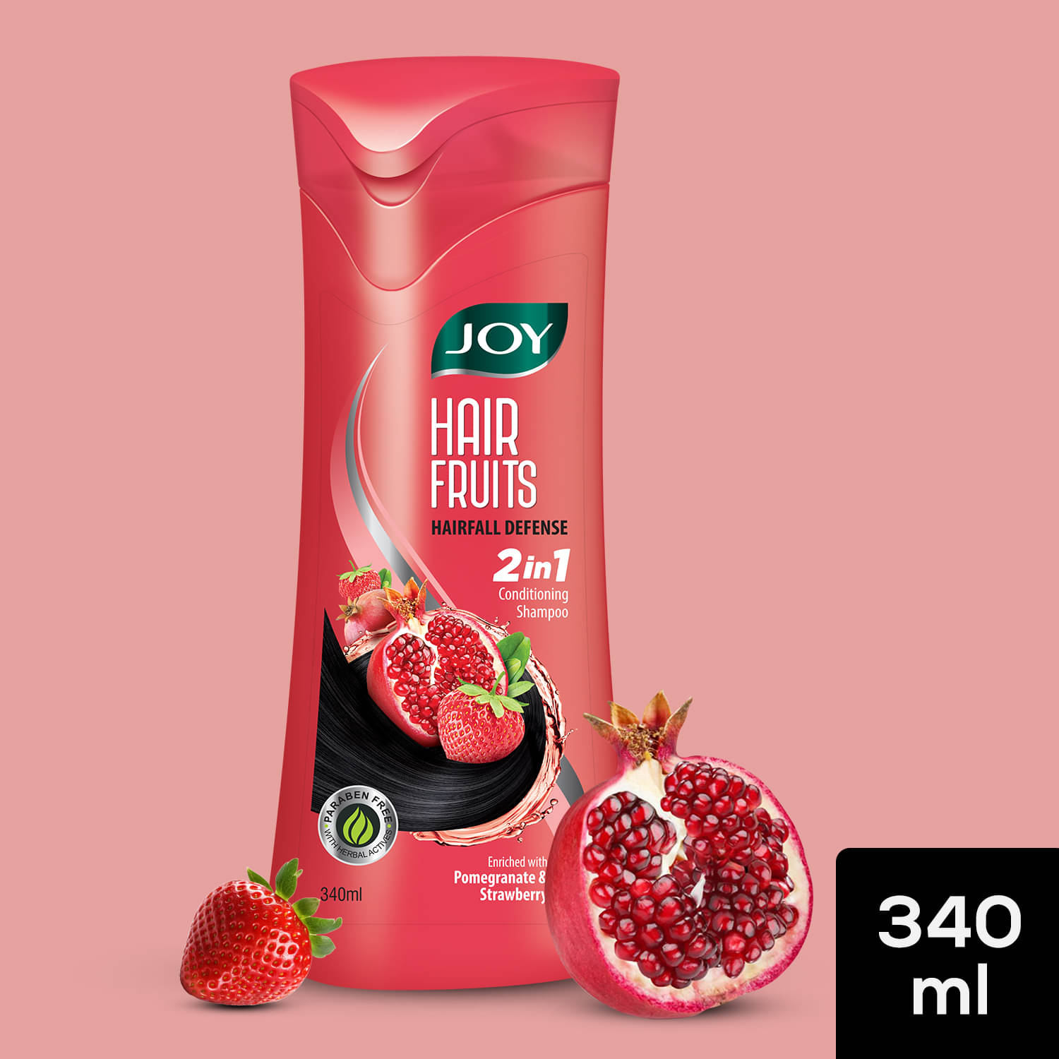     			Joy Hair Fruits Hairfall Defense Conditioning Shampoo 340ml, (Pack of 1)