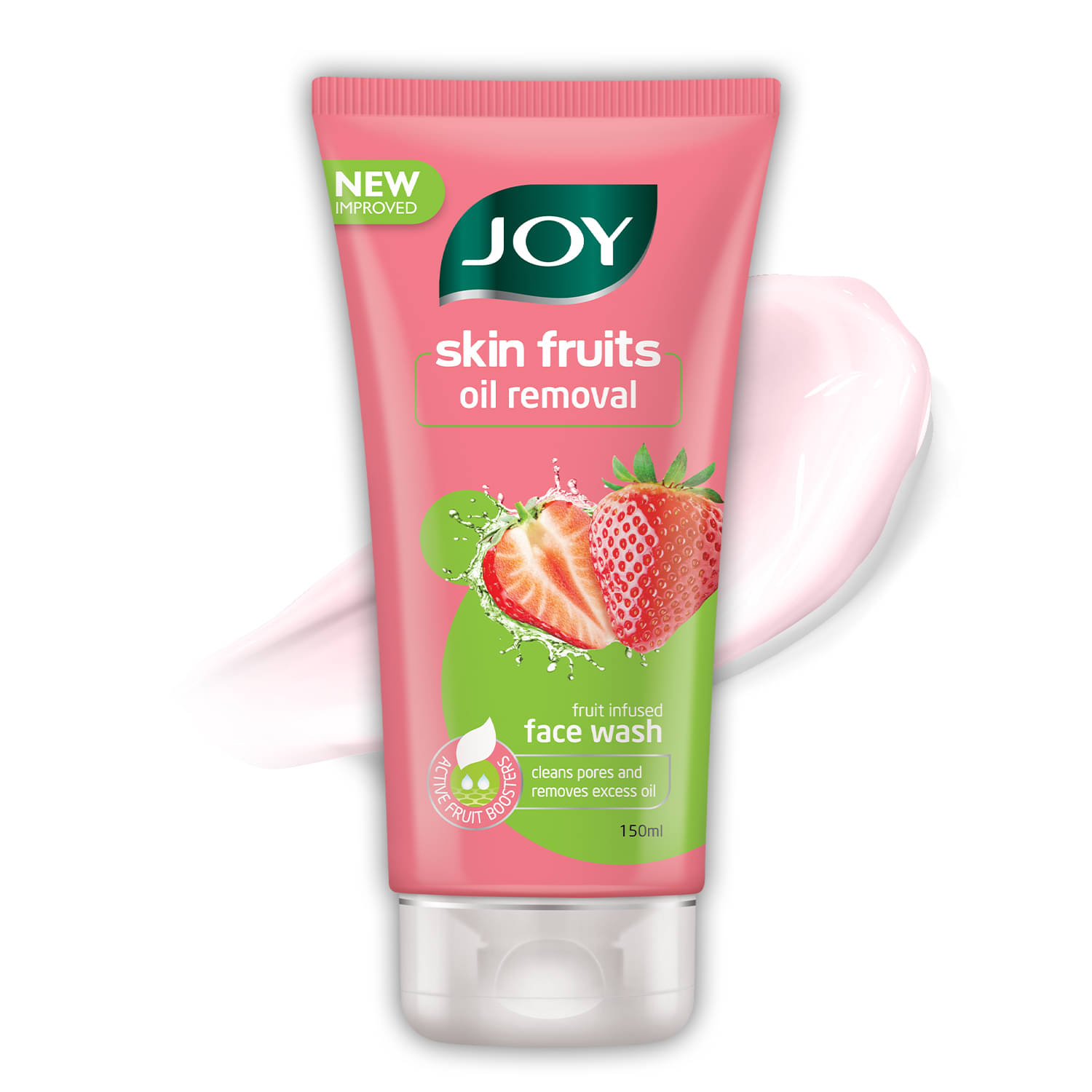     			Joy Skin Fruits Oil Removal Fruit Infused Strawberry Face Wash for Summers Cleans Pores Removes Excess Oil 150ml (Pack of 1)