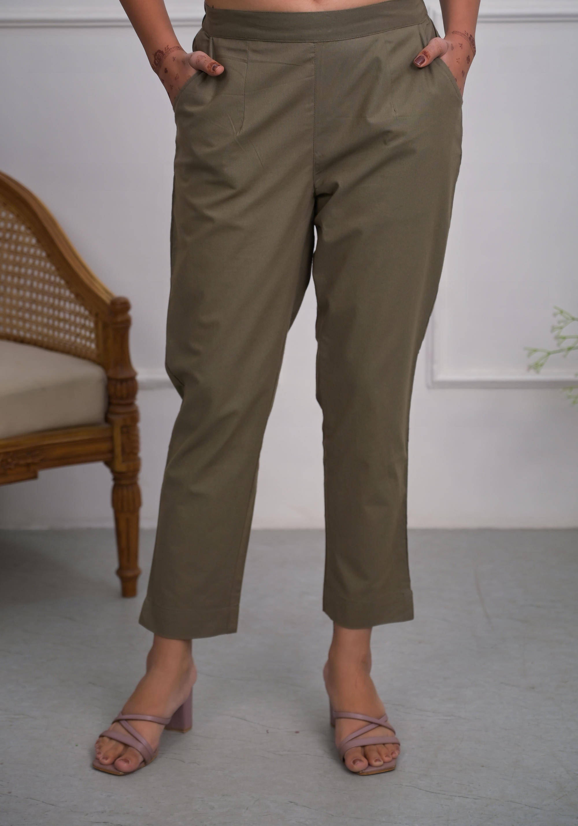     			Juniper Pack of 1 Cotton Regular Women's Cigarette Pants ( Charcoal )