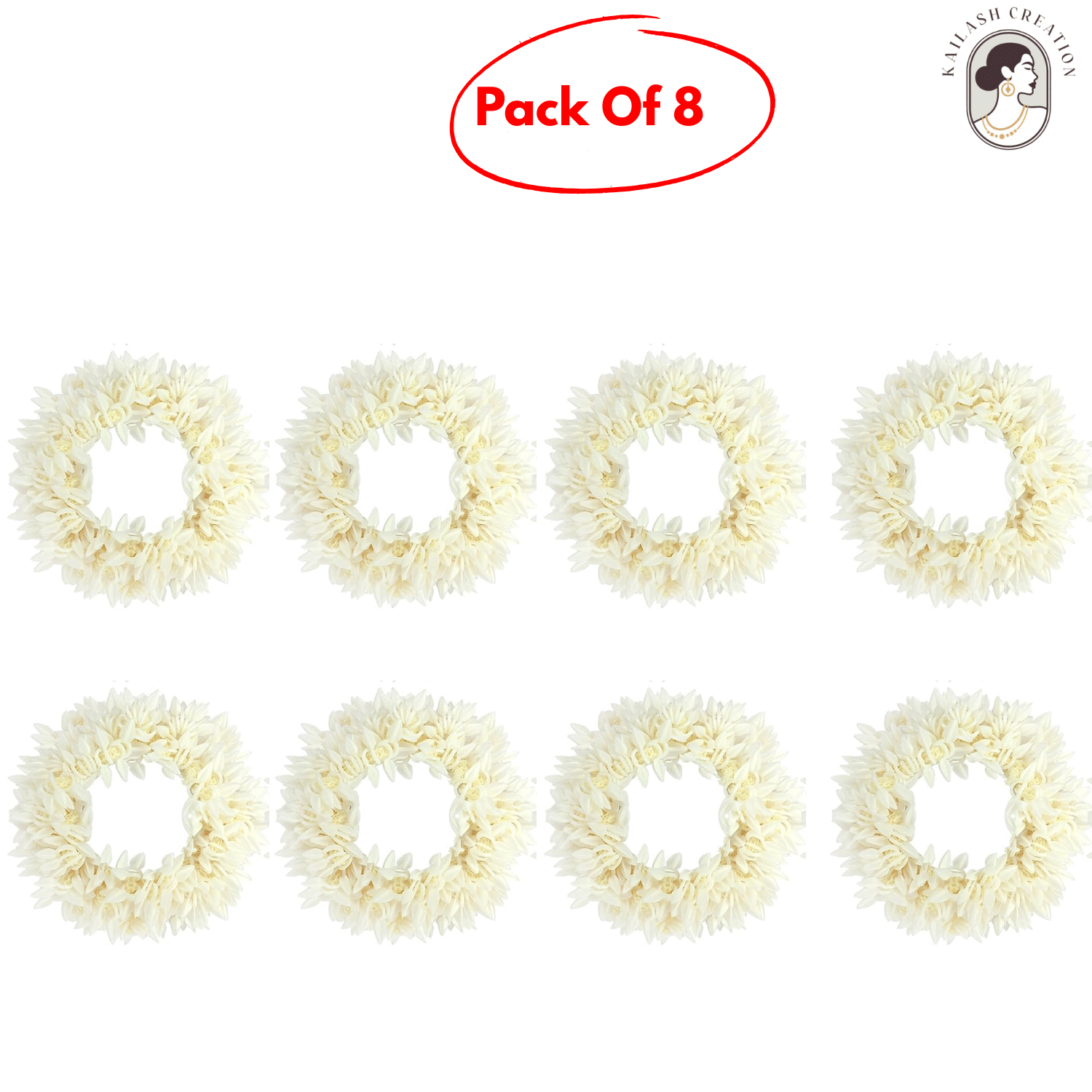     			Kailash Creation Global Off-White Women's Scrunchie ( Pack of 8 )