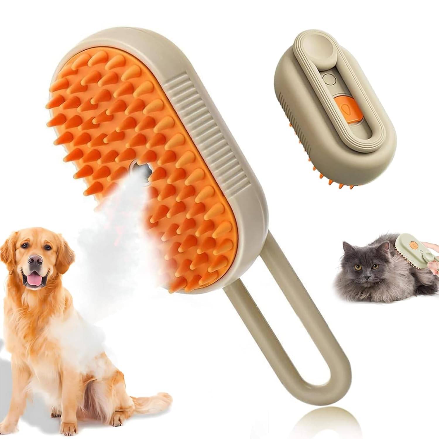     			LOOTWAGON  Steam Brush for Dog Cat Steam Brush 3 in 1 Water Brush for Dogs Silicone Massage Dog Comb Electric Multifunctional Water Brush Spa for Dogs USB Rechargeable Steamy Brush for Pet