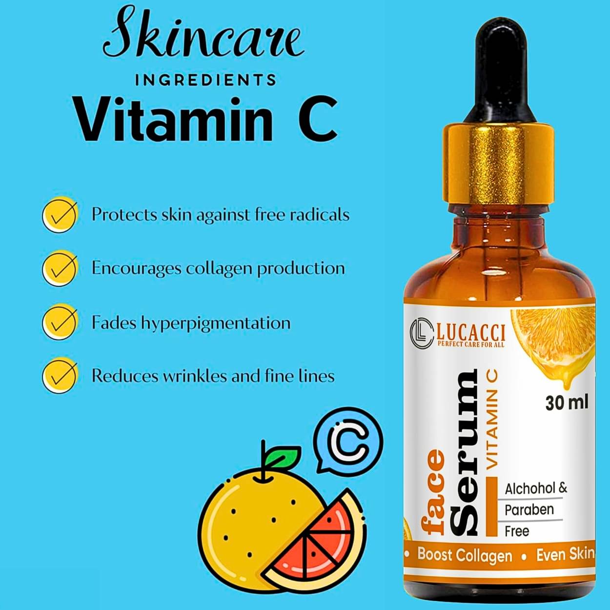 LUCACCI Face Serum Vitamin C Anti-Wrinkle For All Skin Type ( Pack of 1 ) LUCACCI Face Serum Vitamin C Anti-Wrinkle For All Skin Type ( Pack of 1 )
