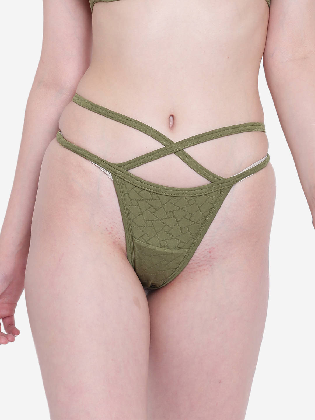     			La Intimo Pack of 1 Polyester Thongs For Women ( Olive )