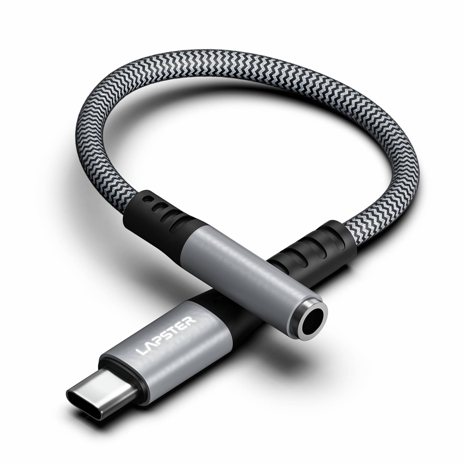 Lapster Type C to 3.5 mm Audio Jack Connector with DAC Headphone Converter Supports Mic & Audio, Metal Body, zebra Lapster Type C to 3.5 mm Audio Jack Connector with DAC Headphone Converter Supports Mic & Audio, Metal Body, zebra