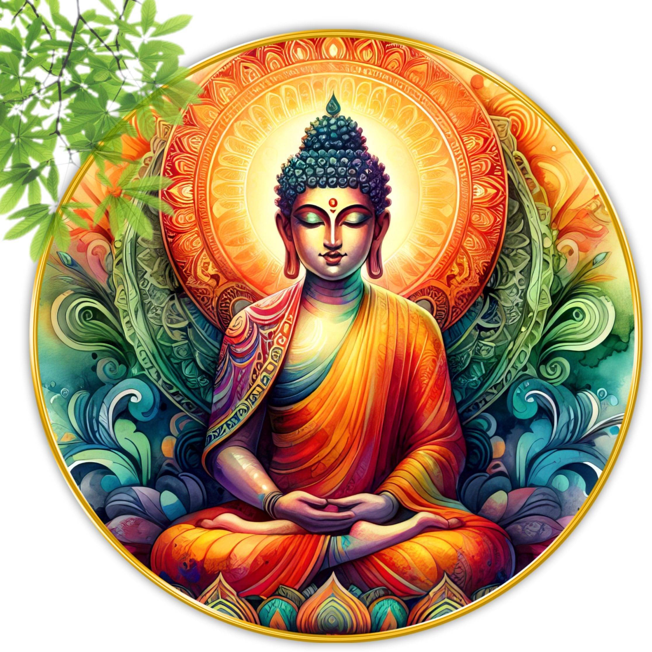 Livin'luxe paintings Buddha modern art Premium Sparkle lamination Golden Slim Frame 40 cm x 40 cm Large Size     			Livin'luxe paintings Buddha modern art Premium Sparkle lamination Golden Slim Frame 40 cm x 40 cm Large Size