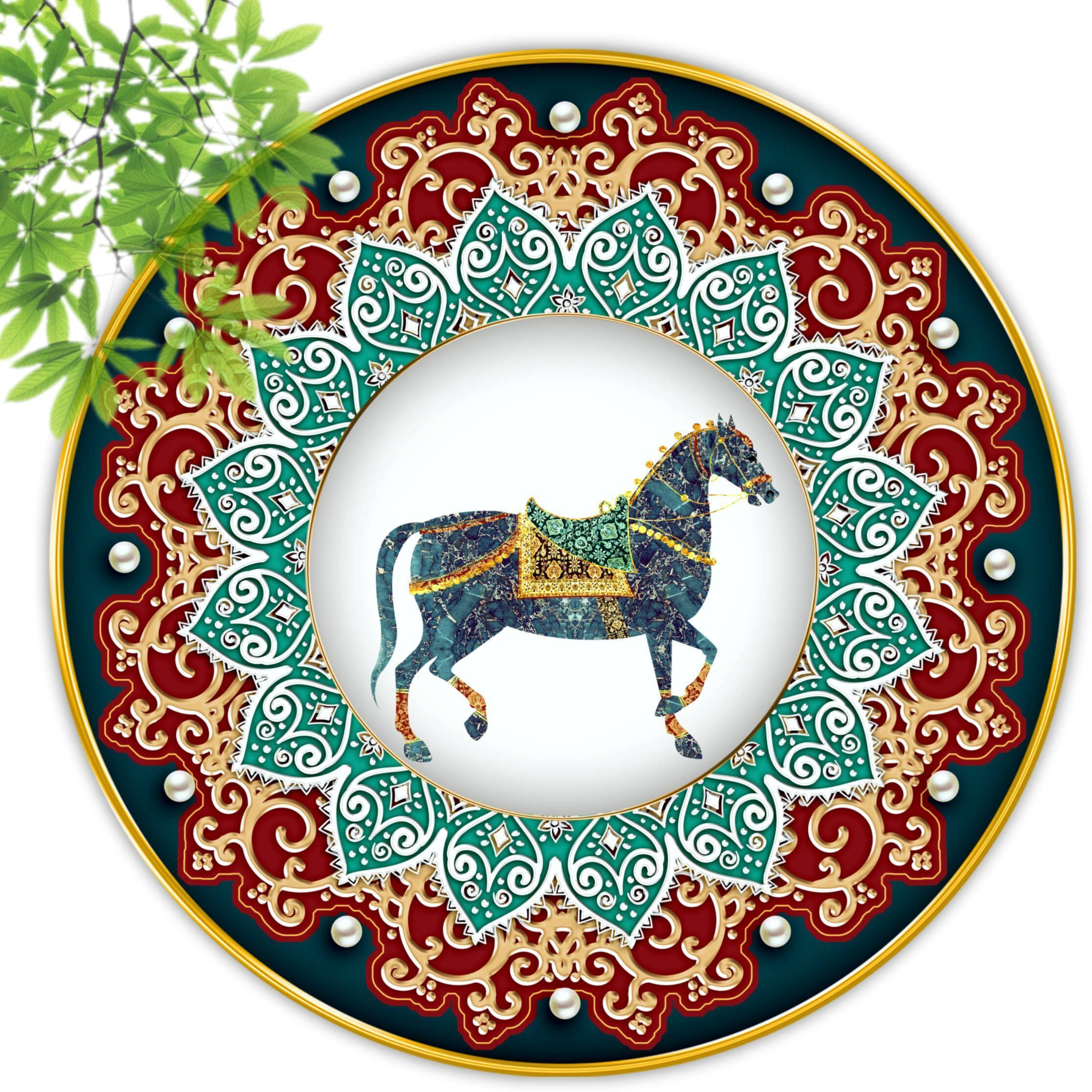 Livin'luxe paintings dancing horse modern art Premium Sparkle lamination Golden Slim Frame 40 cm x 40 cm Large Size     			Livin'luxe paintings dancing horse modern art Premium Sparkle lamination Golden Slim Frame 40 cm x 40 cm Large Size