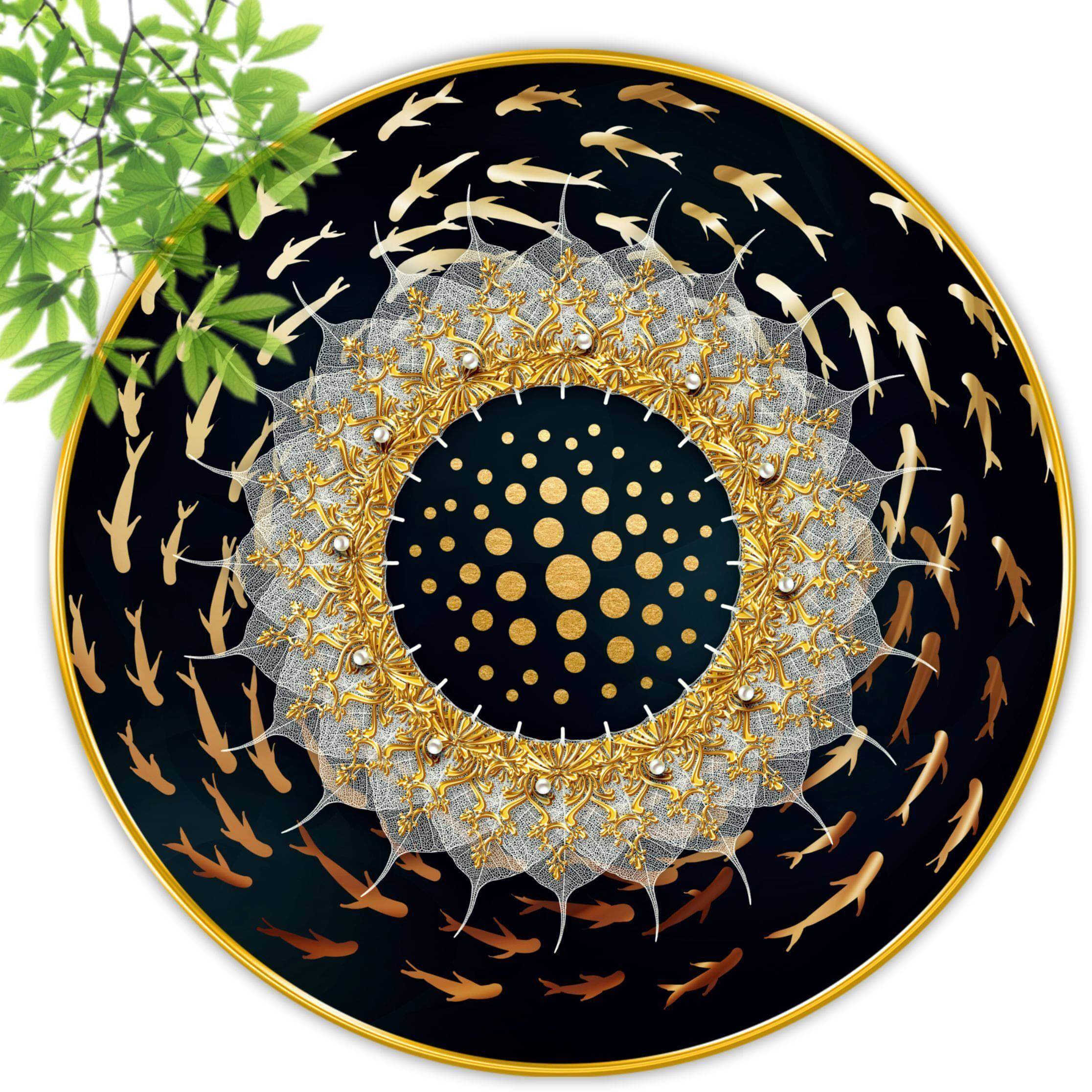 Livin'luxe paintings fish Abstract modern art Premium Sparkle lamination Golden Slim Frame 40 cm x 40 cm Large Size Livin'luxe paintings fish Abstract modern art Premium Sparkle lamination Golden Slim Frame 40 cm x 40 cm Large Size