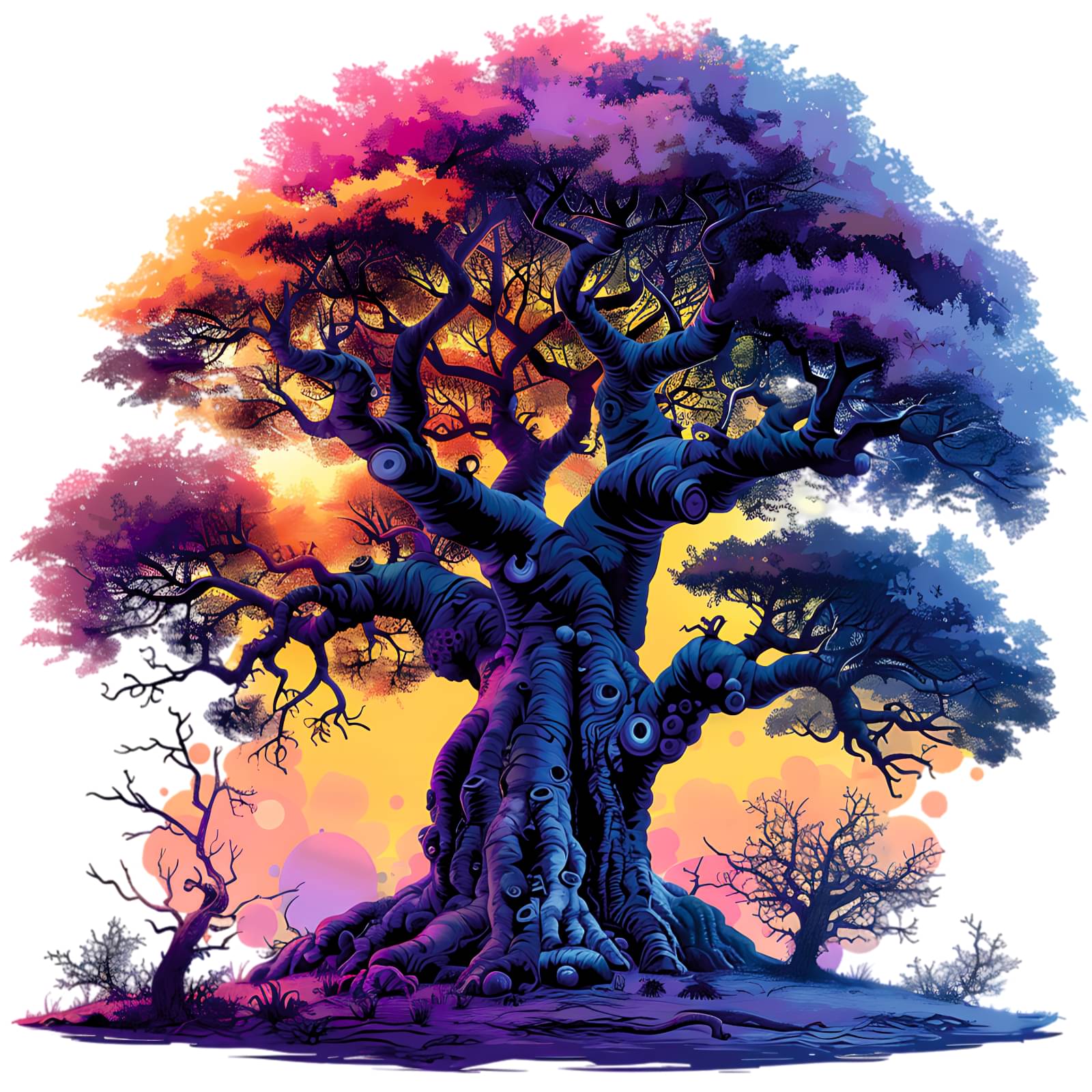    			Mystical Twilight Tree Vinyl Wall Sticker (18x18 Inches)
