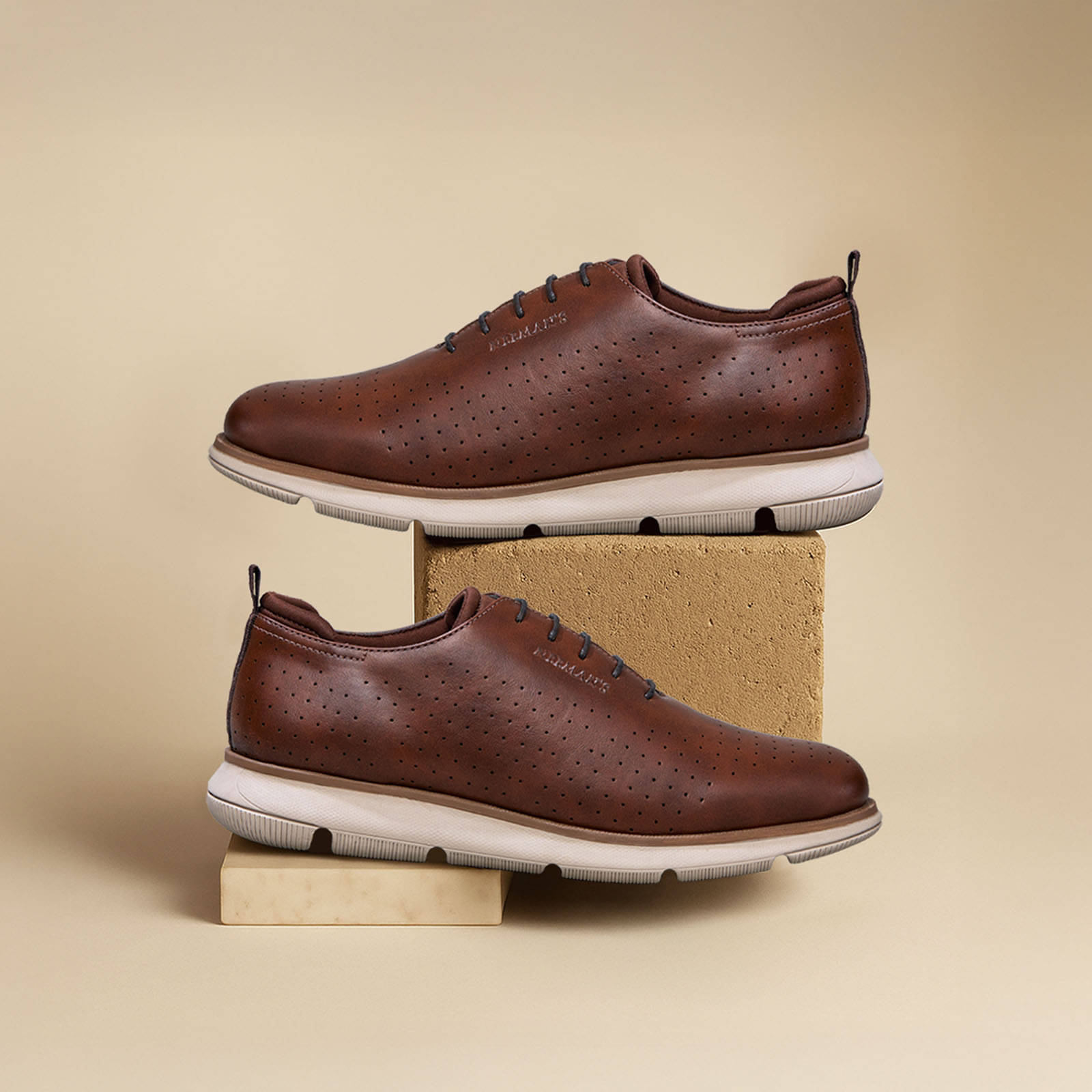     			Neemans Flexy Brogues Brown Men's Sneakers