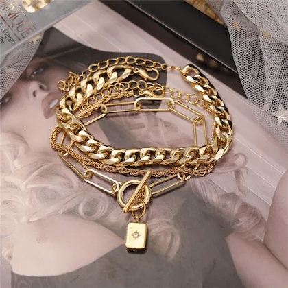PUJVI Gold Bracelet ( Pack of 1 ) - Bangles & Bracelets | Buy online on ZillyBuy