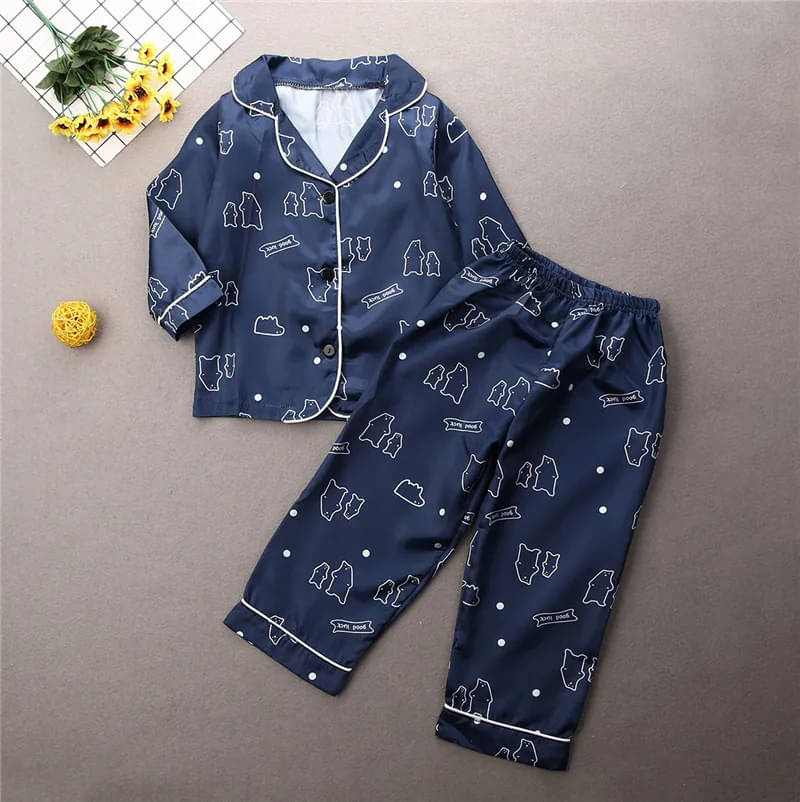     			Paghdal Brothers Pack of 1 Girls Polyester Nightsuit Set ( Blue )