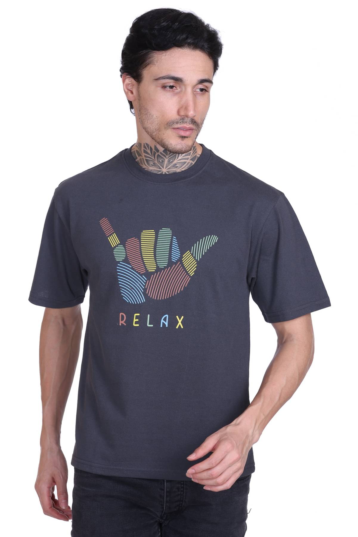 RF RAVES Men Cotton Regular Fit Printed T-Shirt ( Grey ) RF RAVES Men Cotton Regular Fit Printed T-Shirt ( Grey )