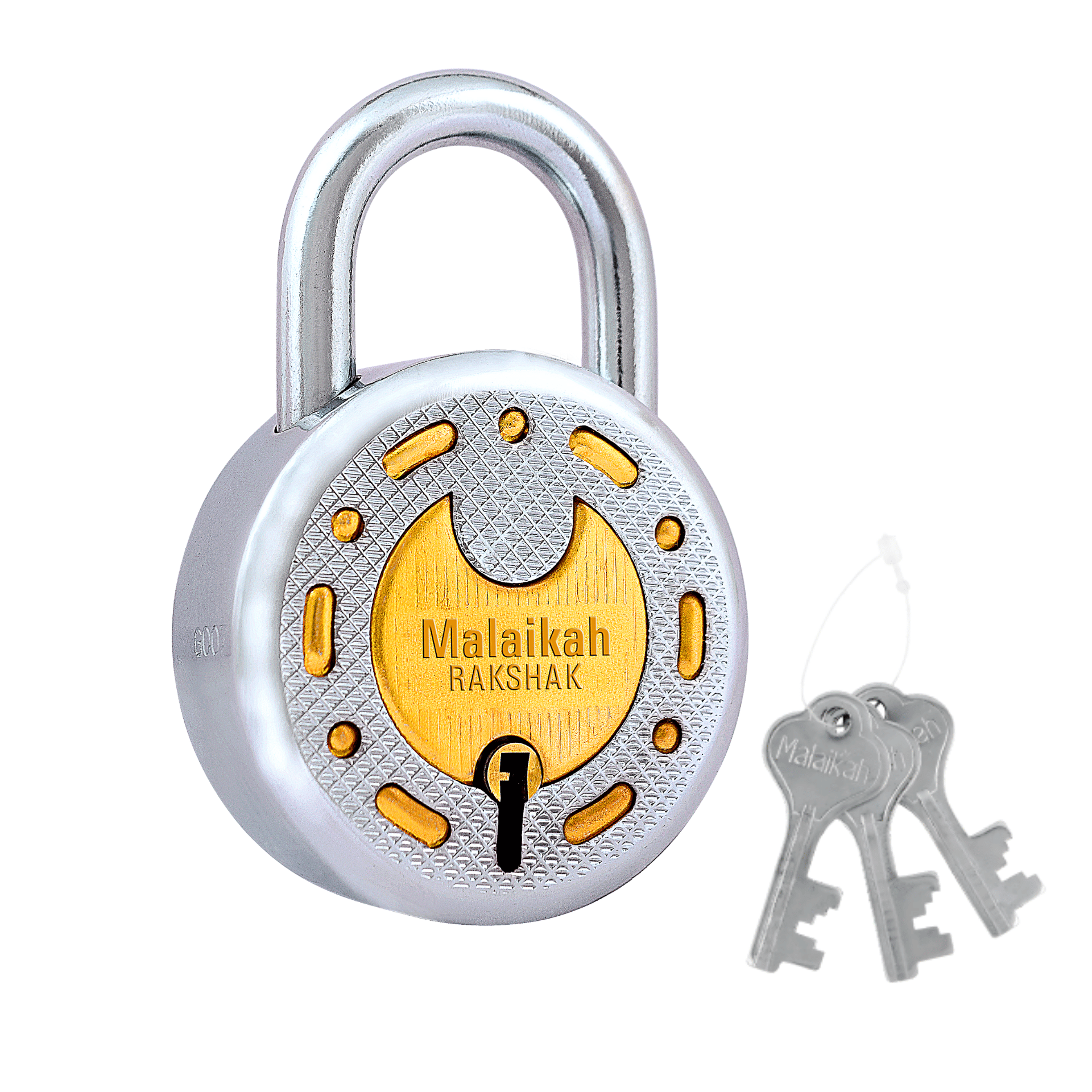 Malaikah Rakshak Multicolour Padlock , Hardened Shackle , Double Locking 8 Lever , Comes with 3 Keys Pack of 1