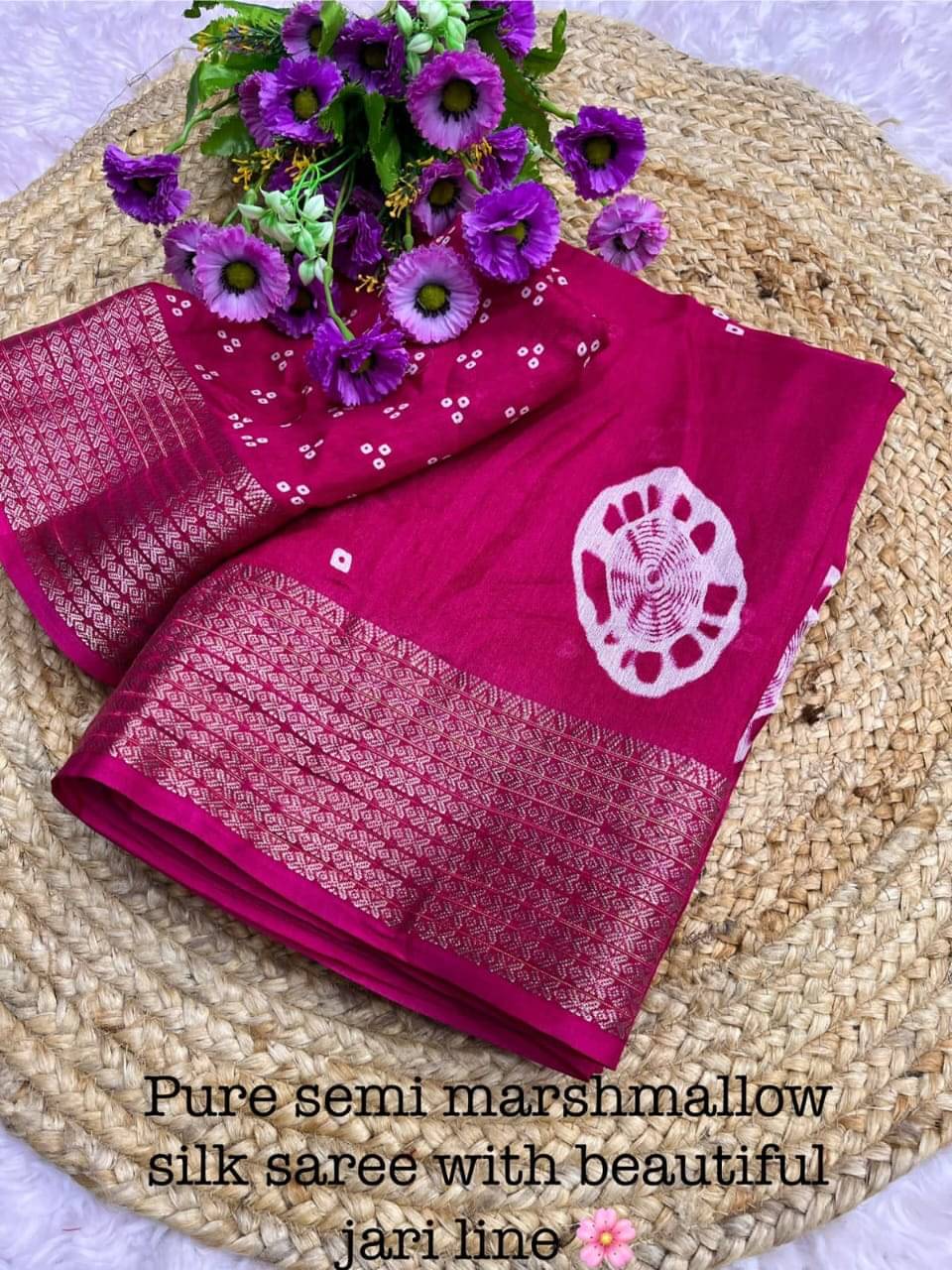 Sanwariya Silks Cotton Silk Printed Bandhani Sarees With Unstitched Blouse Piece ( Pink ) Sanwariya Silks Cotton Silk Printed Bandhani Sarees With Unstitched Blouse Piece ( Pink )