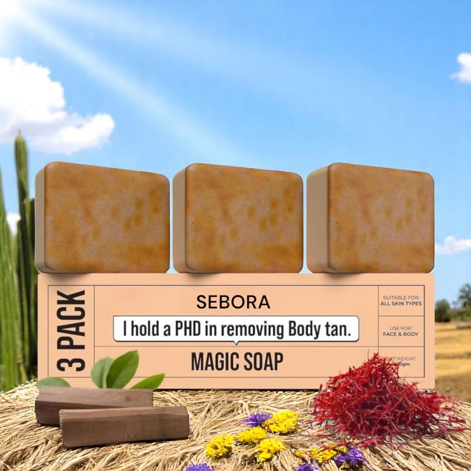 Sebora Skin Whitening Saffron & Sandalwood Magic Ghar Soap Bathing Bar for All Skin Type ( Pack of 3 ) Sebora Skin Whitening Saffron & Sandalwood Magic Ghar Soap Bathing Bar for All Skin Type ( Pack of 3 )
