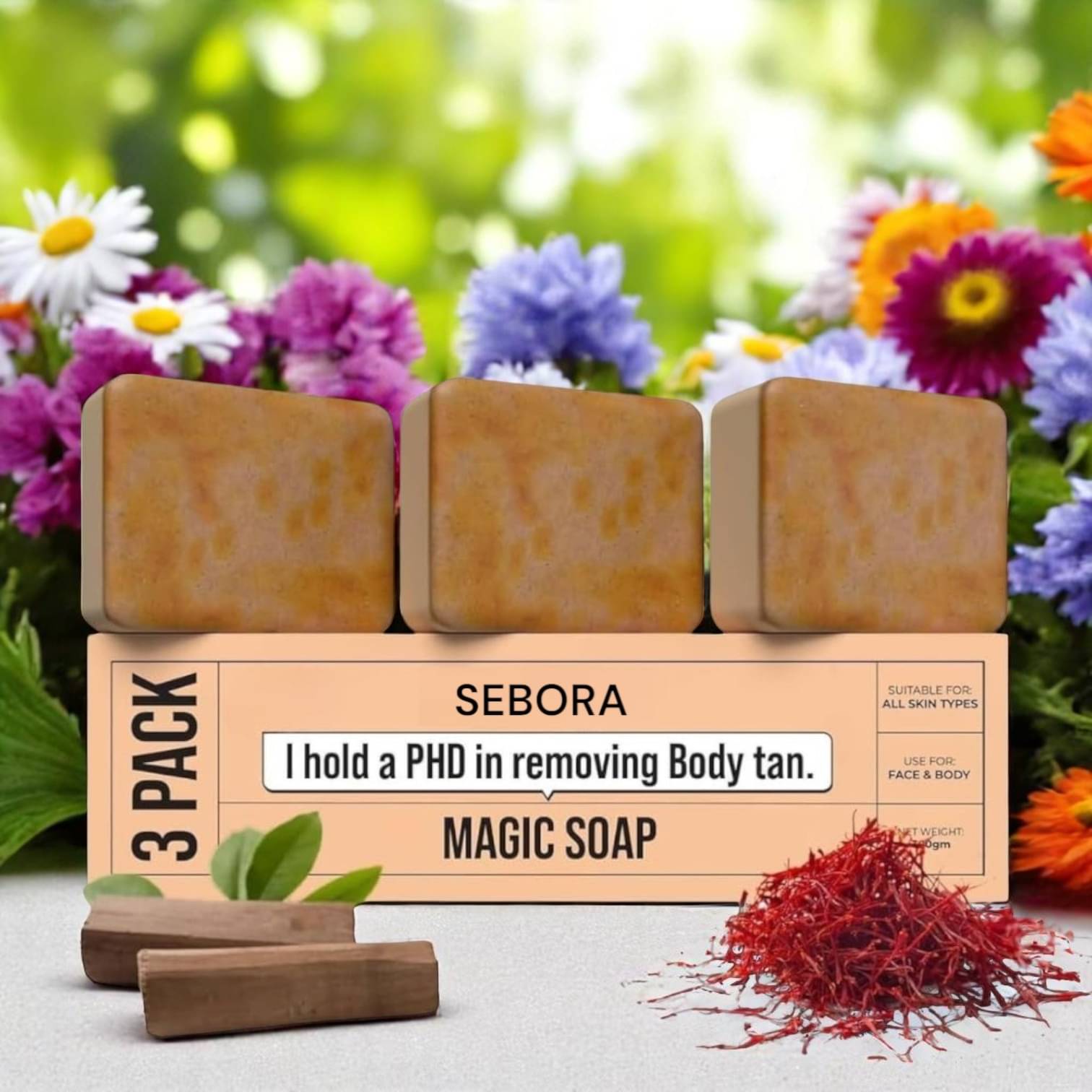 Sebora Skin Whitening Saffron & Sandalwood Magic Ghar Soap Bar for All Skin Type ( Pack of 3 ) Sebora Skin Whitening Saffron & Sandalwood Magic Ghar Soap Bar for All Skin Type ( Pack of 3 )