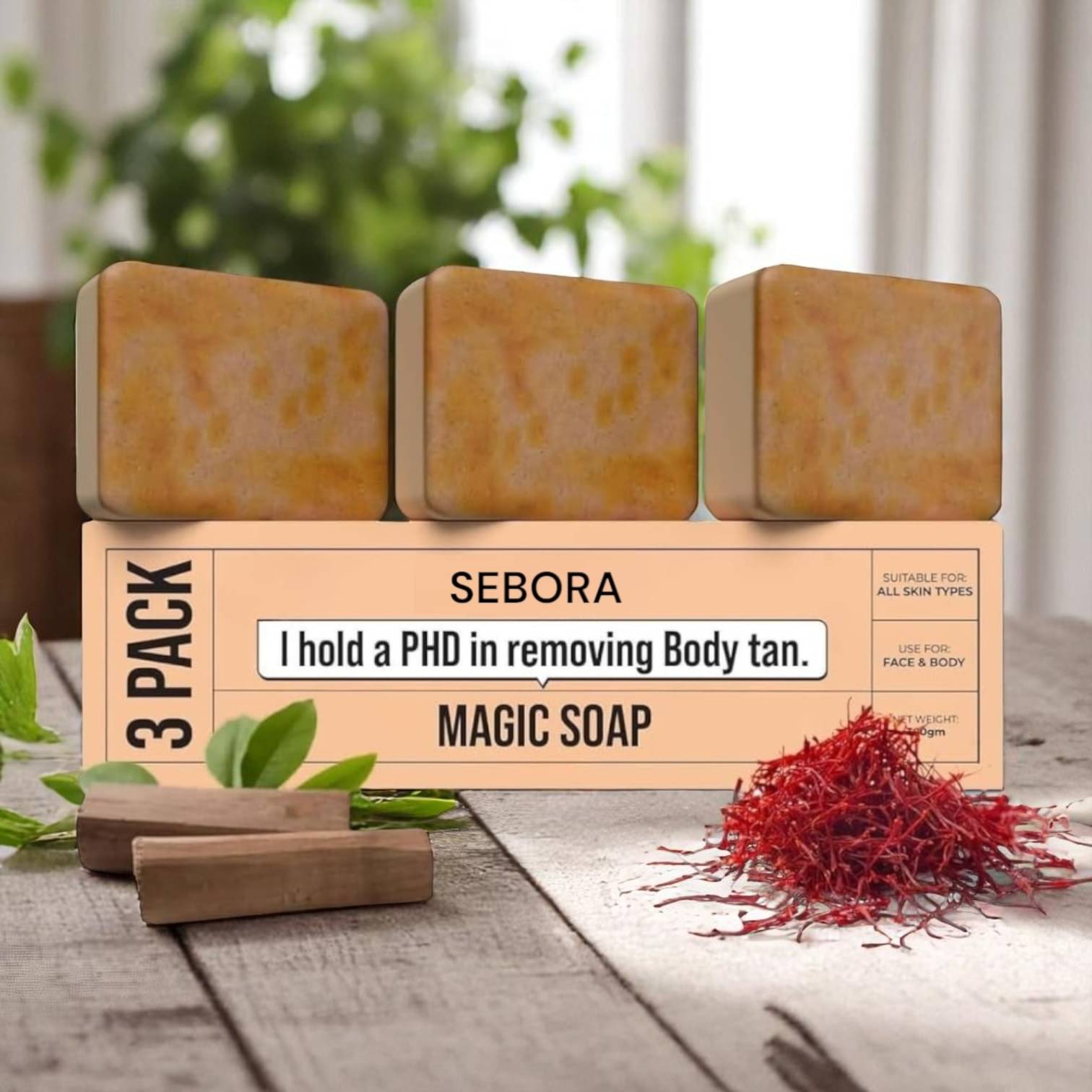     			Sebora Skin Whitening Saffron & Sandalwood Magic Ghar Soap Soap for All Skin Type ( Pack of 3 )