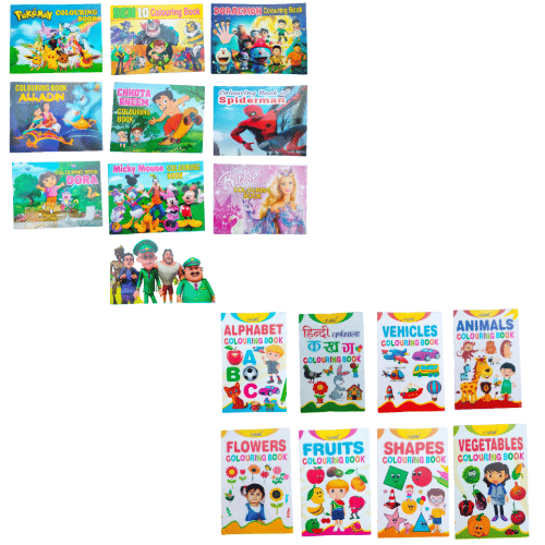     			Set of 18 Colouring Books for Kids – Cartoon Characters & Learning Topics