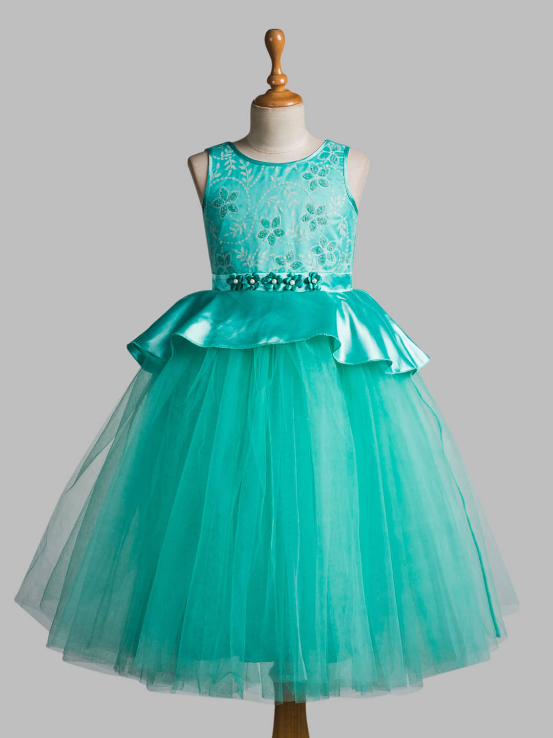     			Toy Balloon Kids Net Gown For Girls ( Pack of 1 , Green )