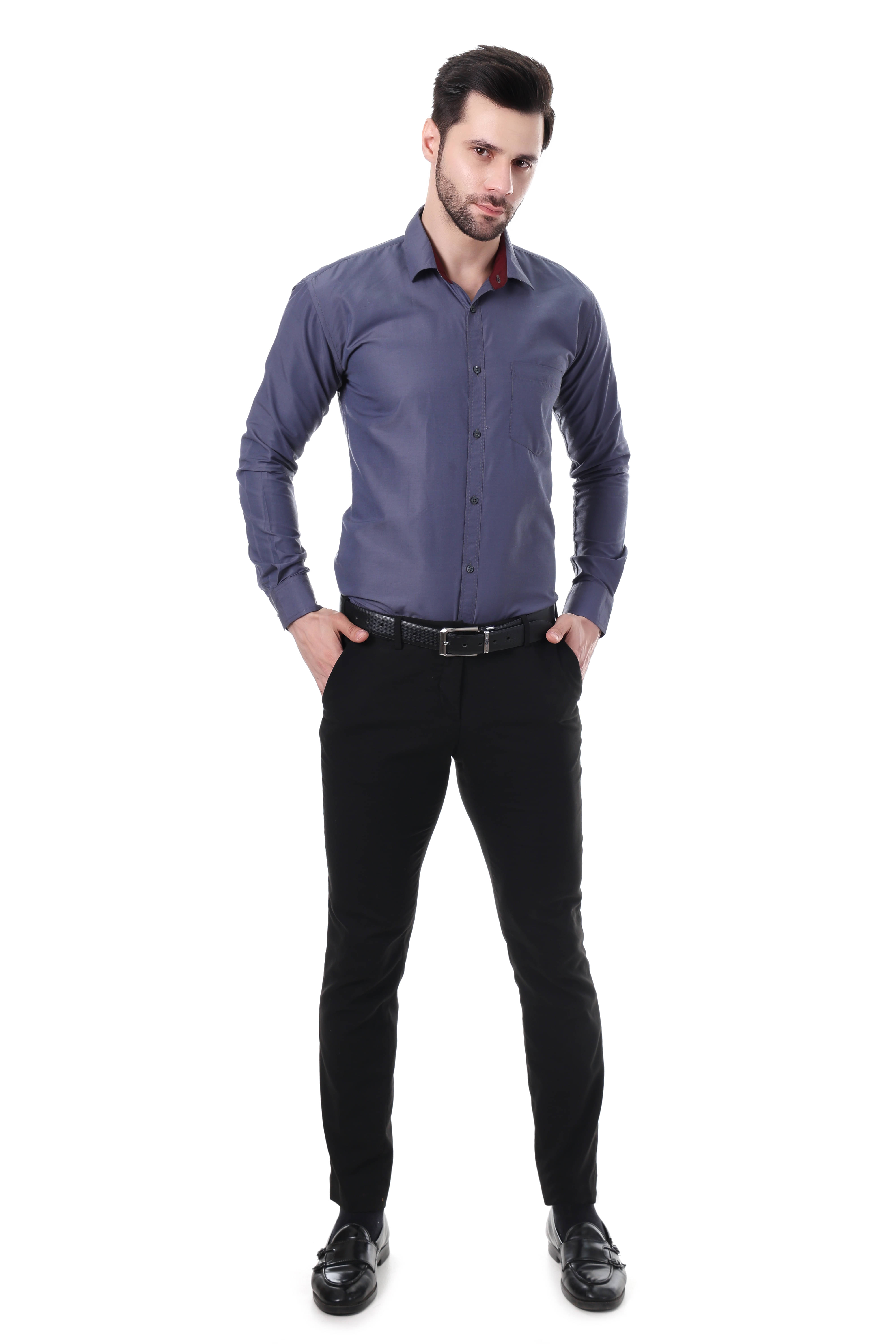     			XJARVIS Cotton Blend Slim Fit Full Sleeves Men's Formal Shirt - Blue ( Pack of 1 )