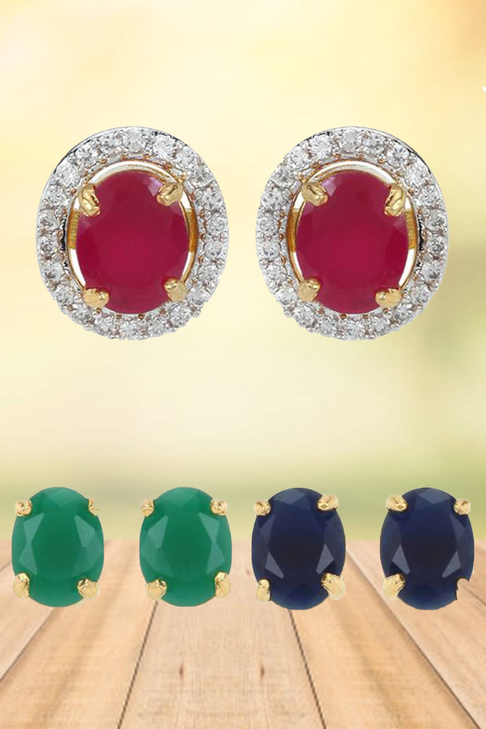     			YOUBELLA Multi Color Stud Earrings ( Pack of 1 )