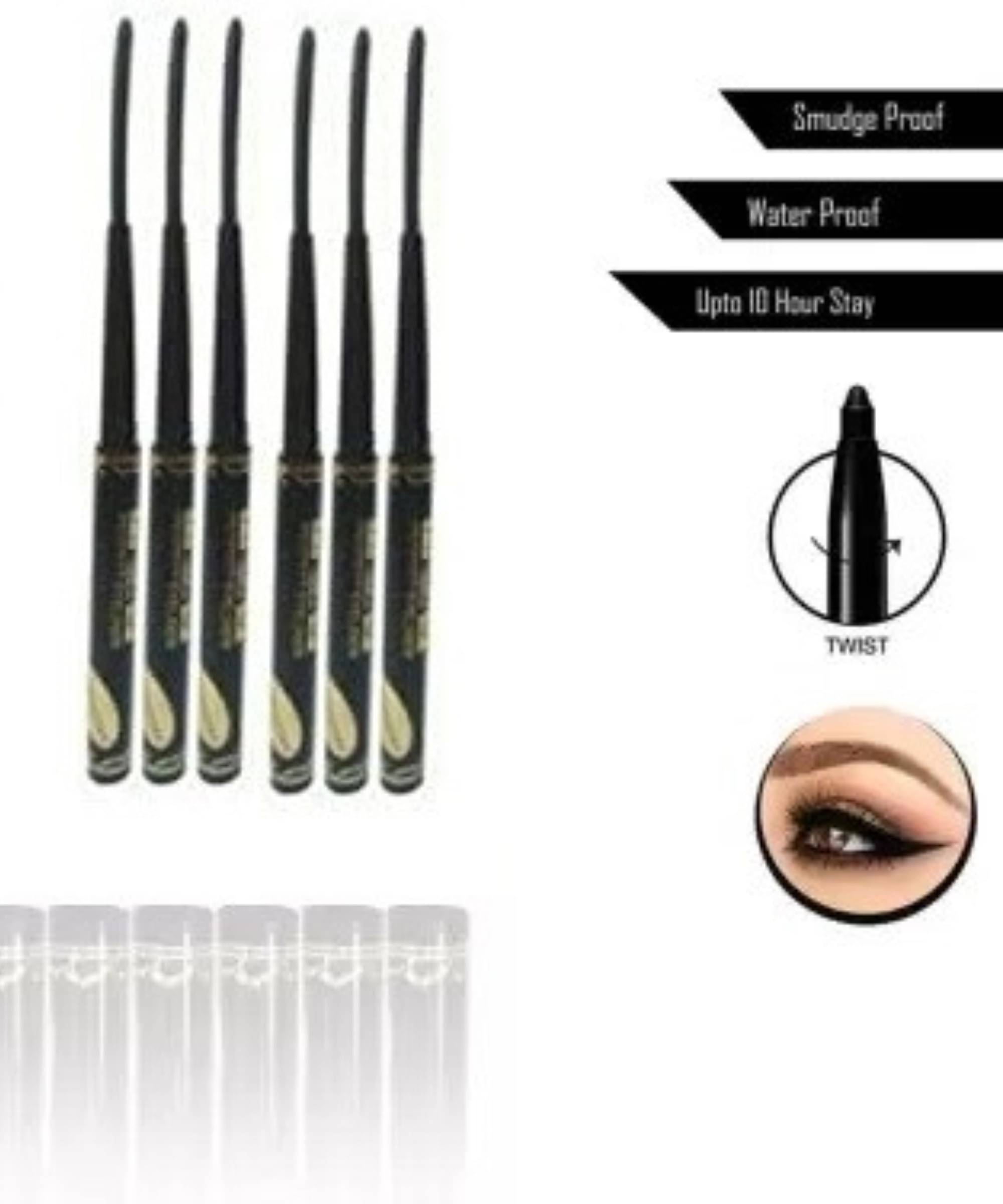     			Yelgo Black Matte Kajal 6 g Pencil ( Pack of 6 )