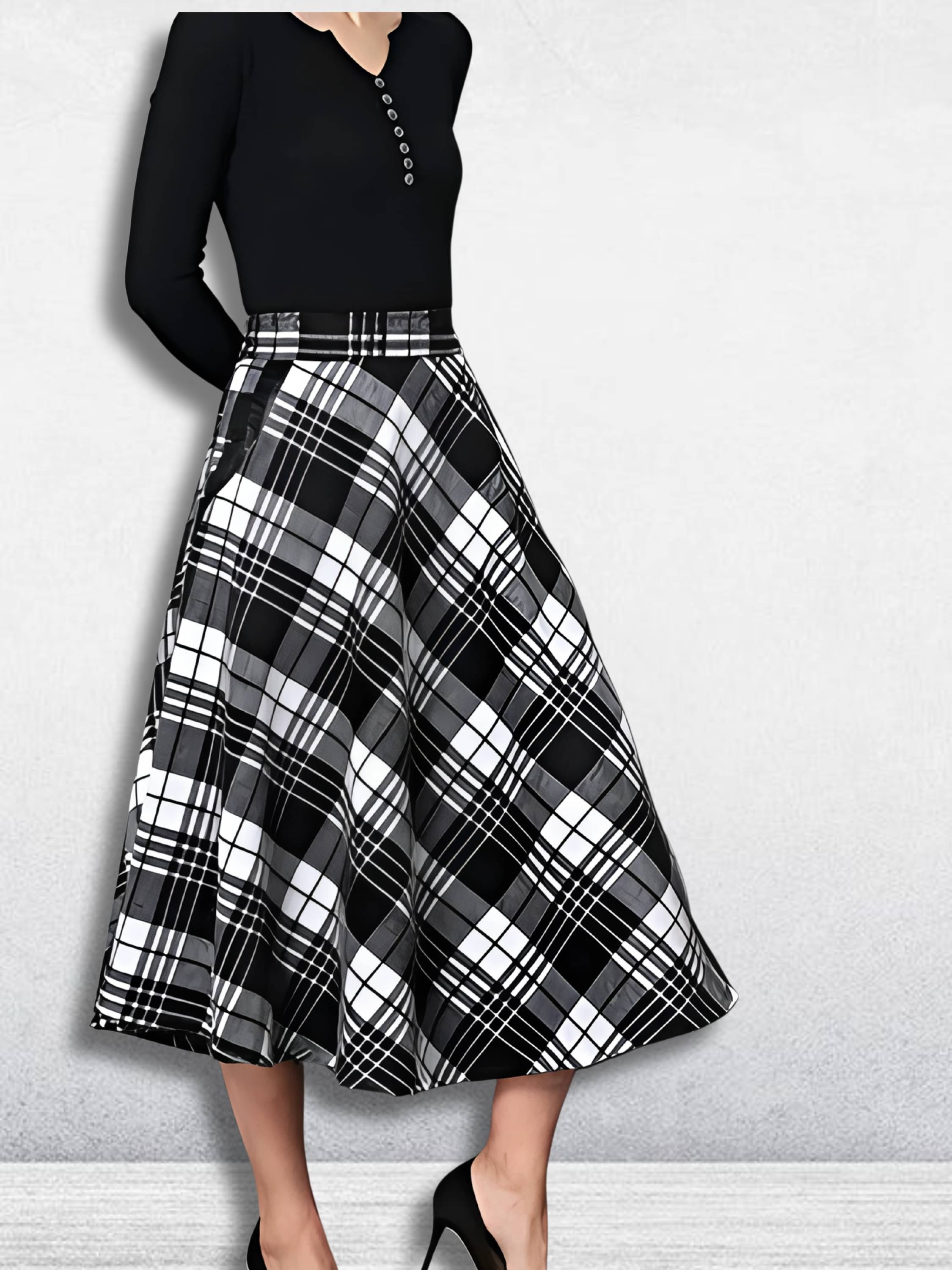 ZELZIS Black Cotton Women's Flared Skirt ( Pack of 1 ) ZELZIS Black Cotton Women's Flared Skirt ( Pack of 1 )