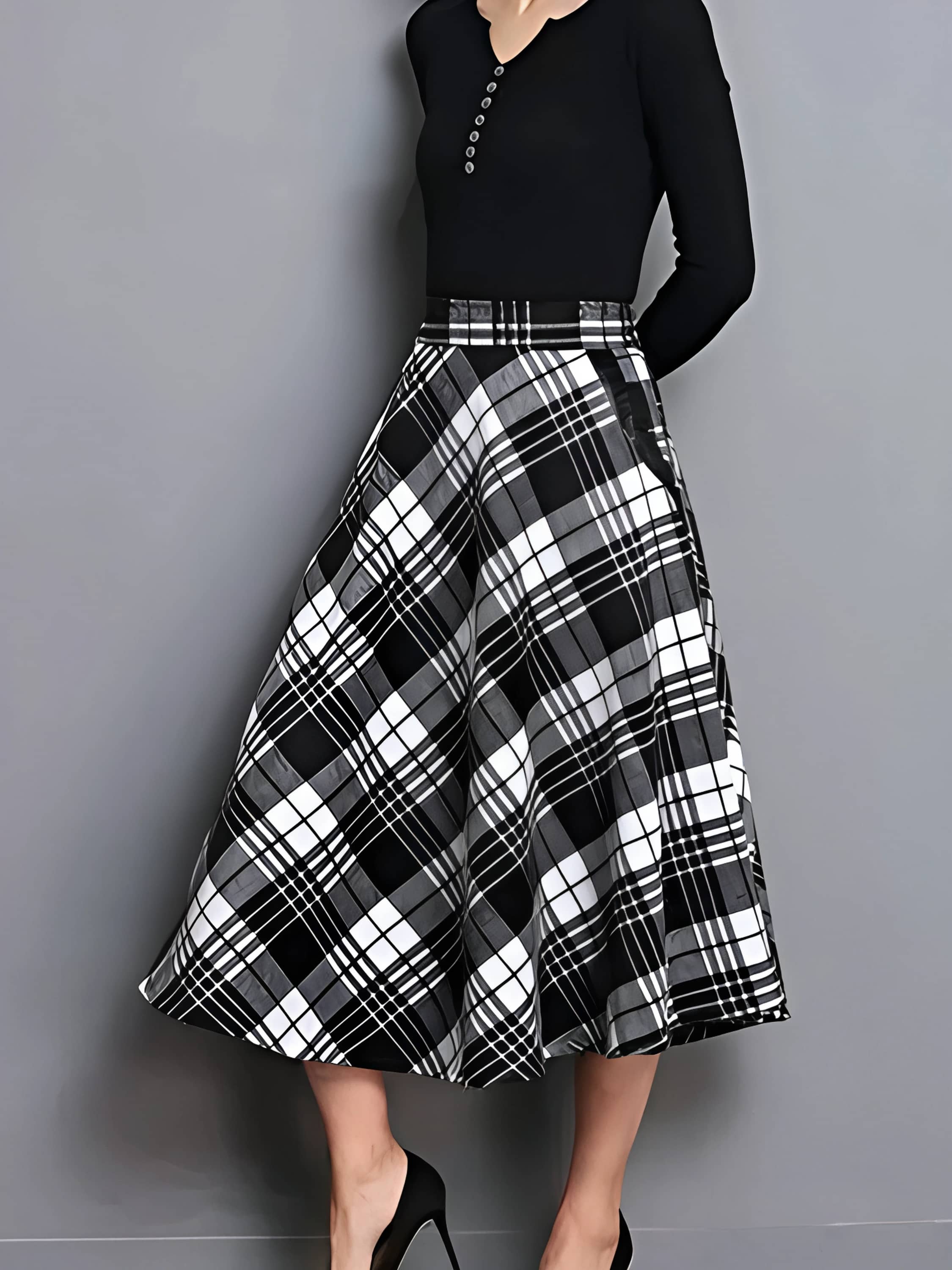ZELZIS Black Cotton Women's Flared Skirt ( Pack of 1 )