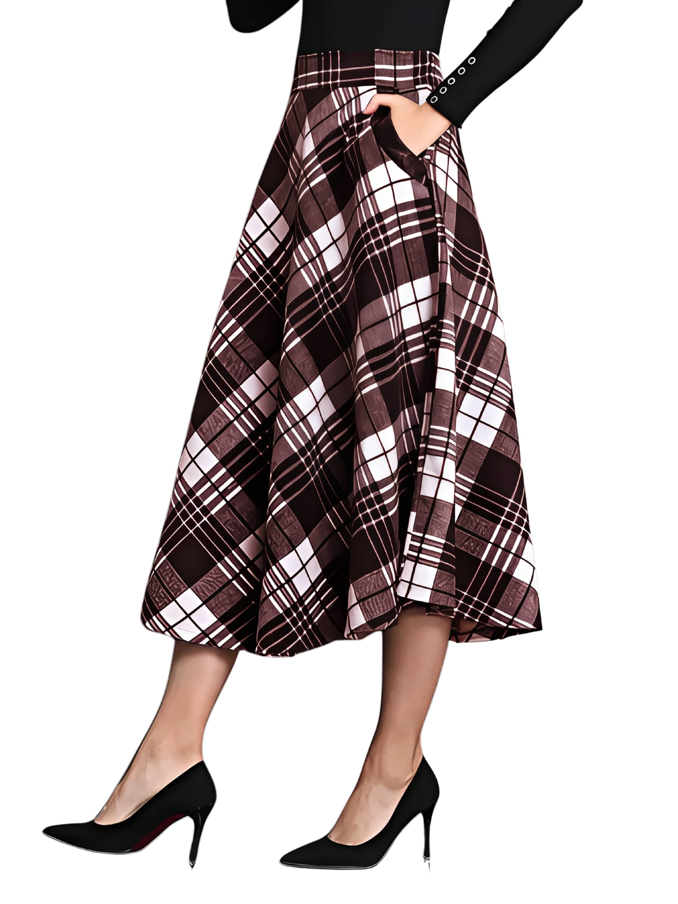 ZELZIS Maroon Cotton Women's Flared Skirt ( Pack of 1 ) ZELZIS Maroon Cotton Women's Flared Skirt ( Pack of 1 )