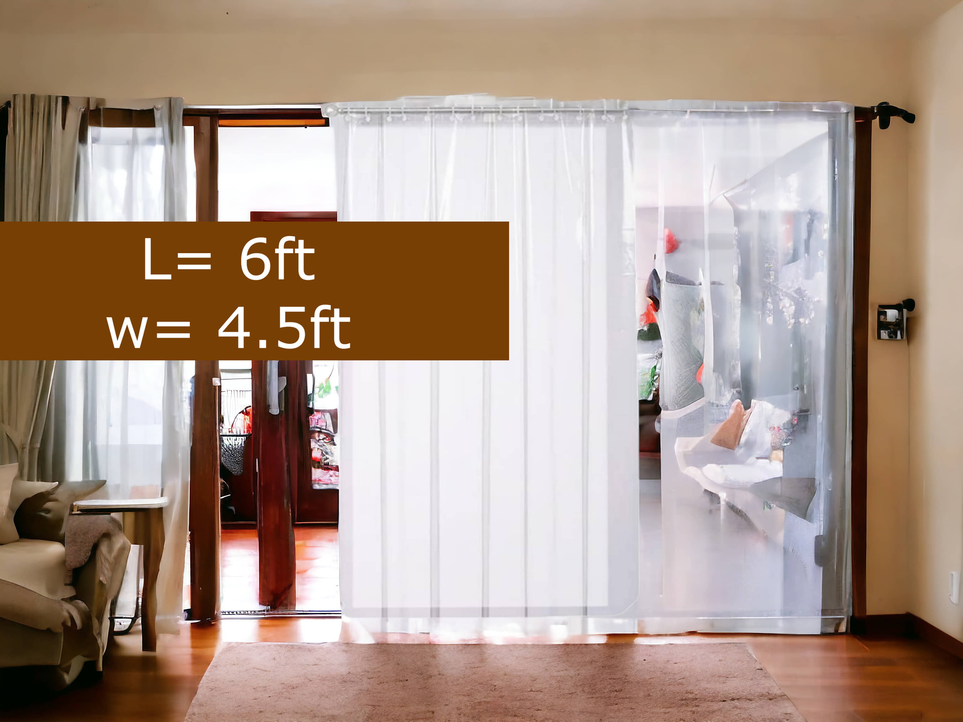 mopak decor Transparent PVC Shower Curtain ( Single )