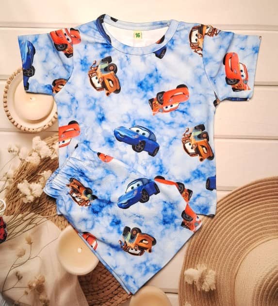 s muktar garments Pack of 1 Baby Boys Cotton Blend T-Shirt & Shorts Set ( Multicolor )