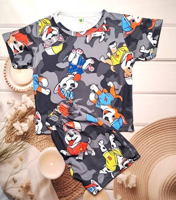     			s muktar garments Pack of 1 Baby Boys Cotton Blend T-Shirt & Shorts Set ( Multicolor )