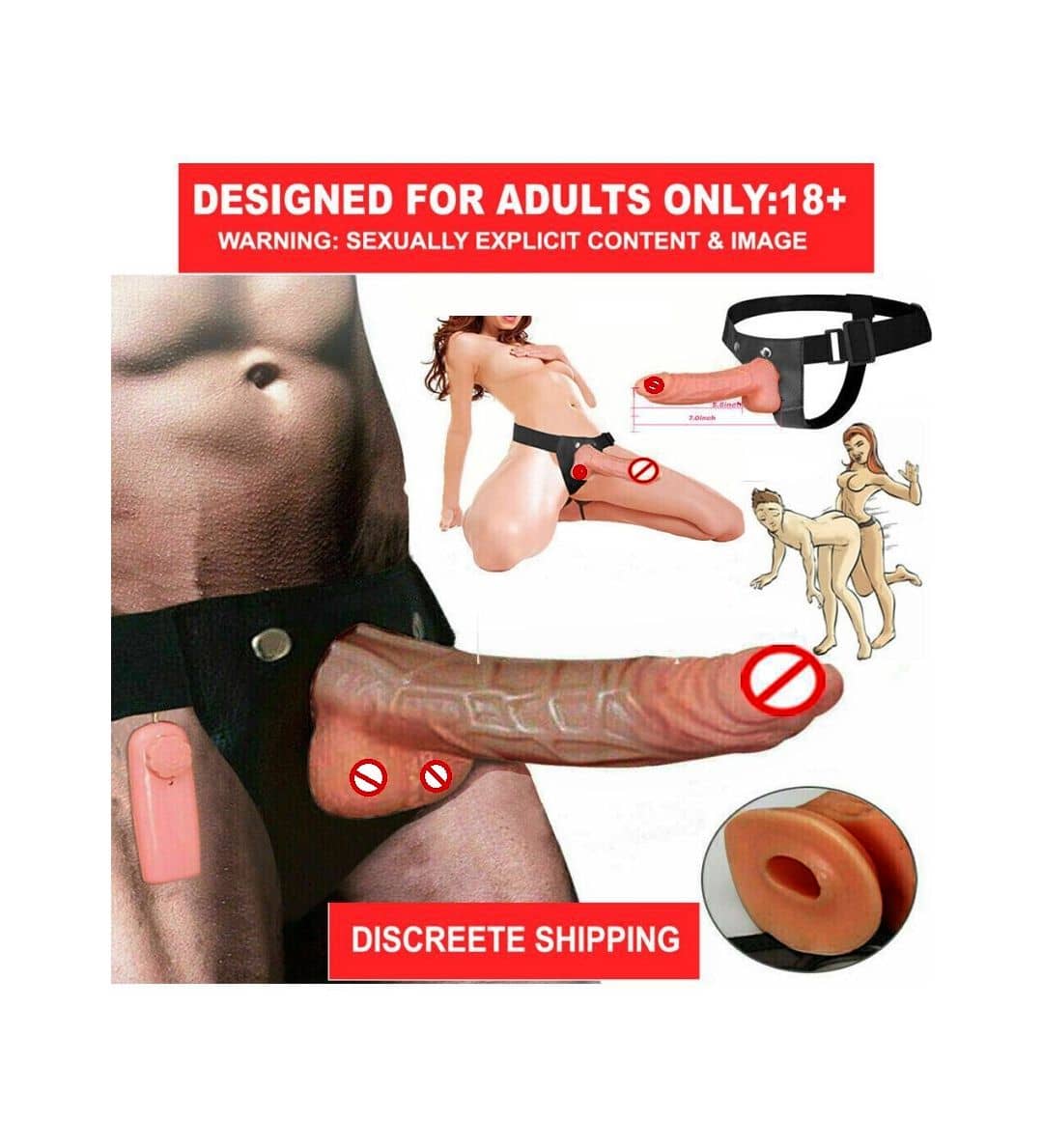 Naughty World 7 Inch Chocolate Strap On Artificial Solid Penis Dildo With Belt Sex Toy For Women
