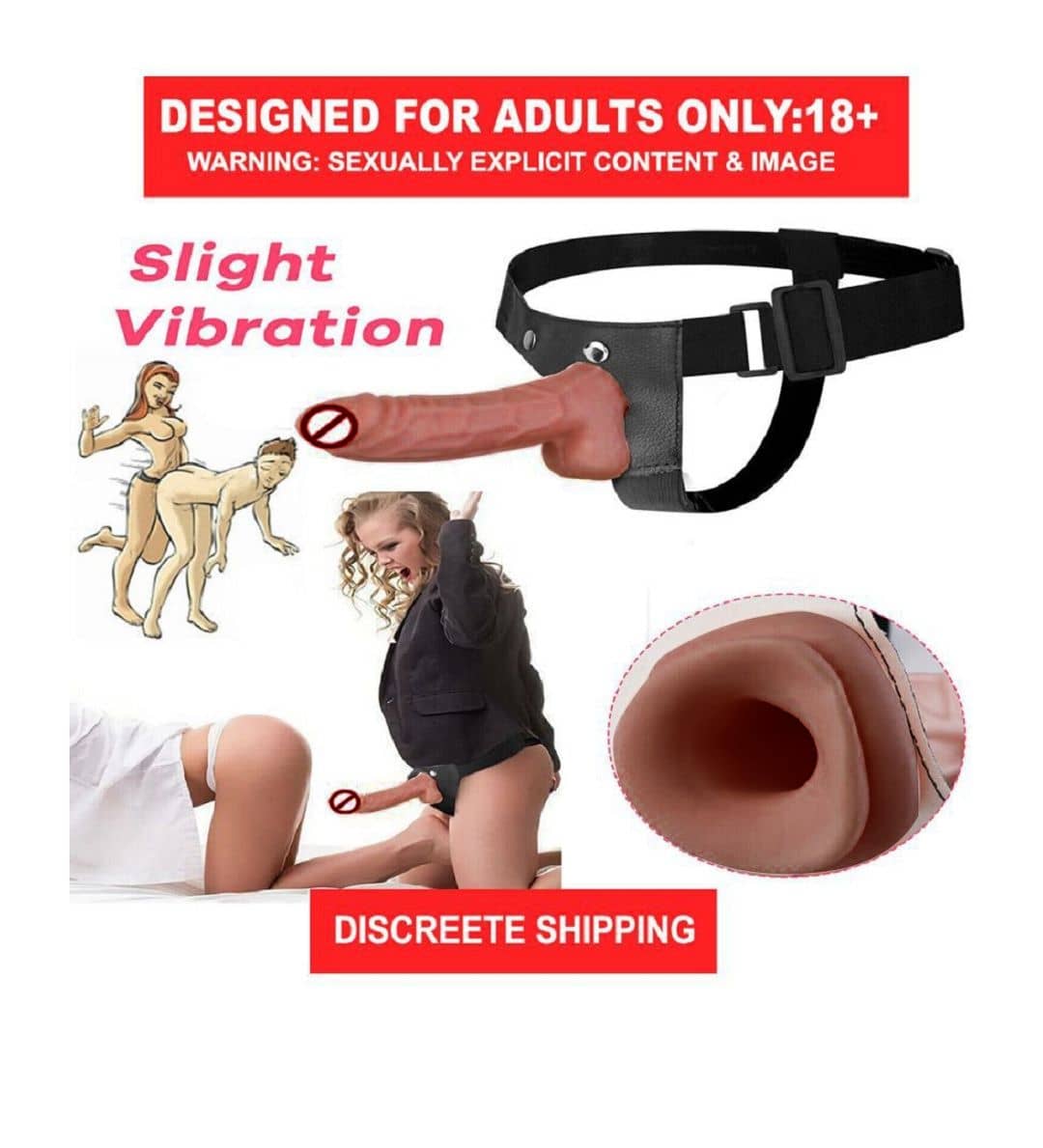 Naughty World 7 Inch Chocolate Strap On Artificial Solid Penis Dildo With Belt Sex Toy For Women