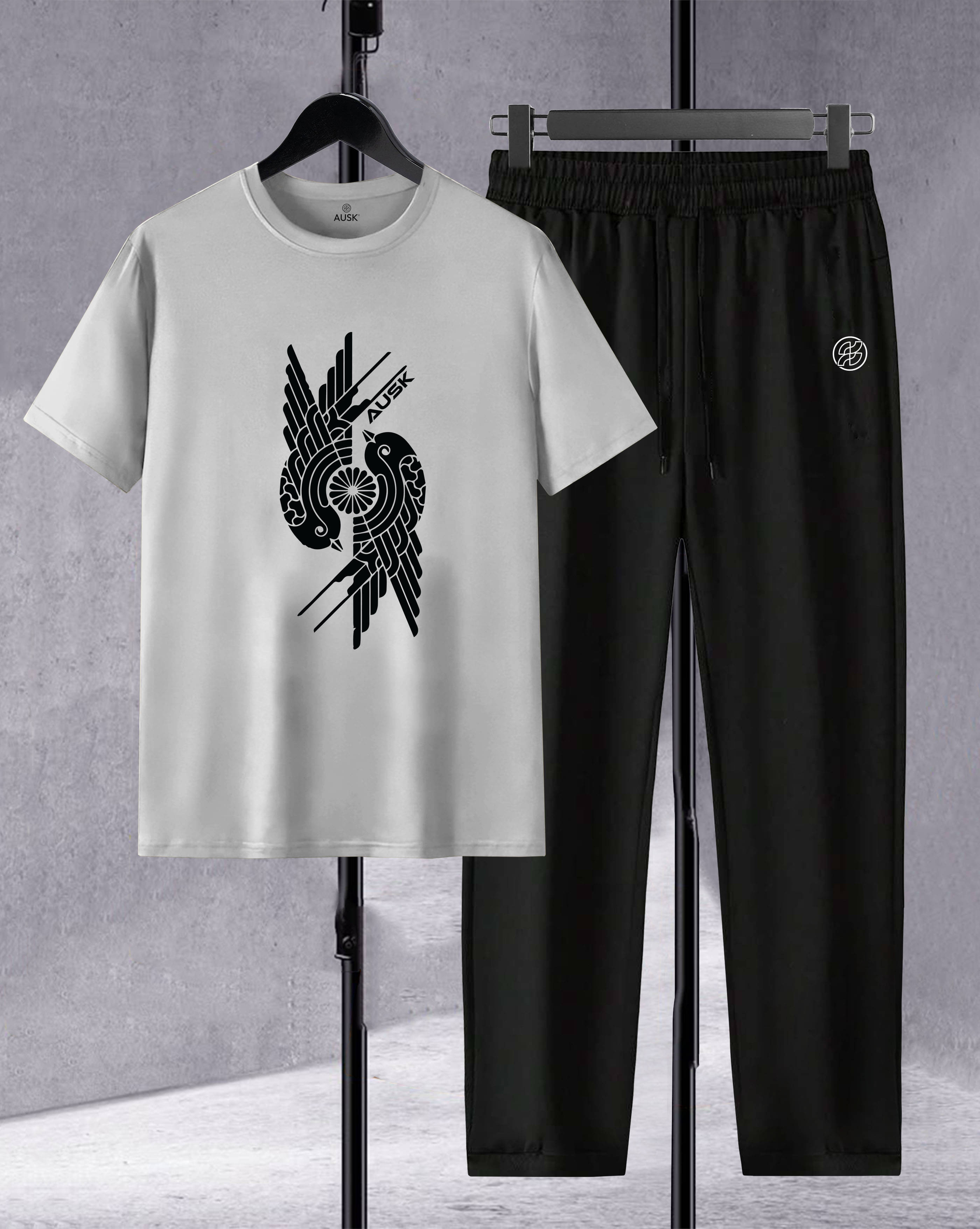     			AOOSH Men's T-shirt With Trousers Co-Ords Set ( Pack of 1 , Grey )