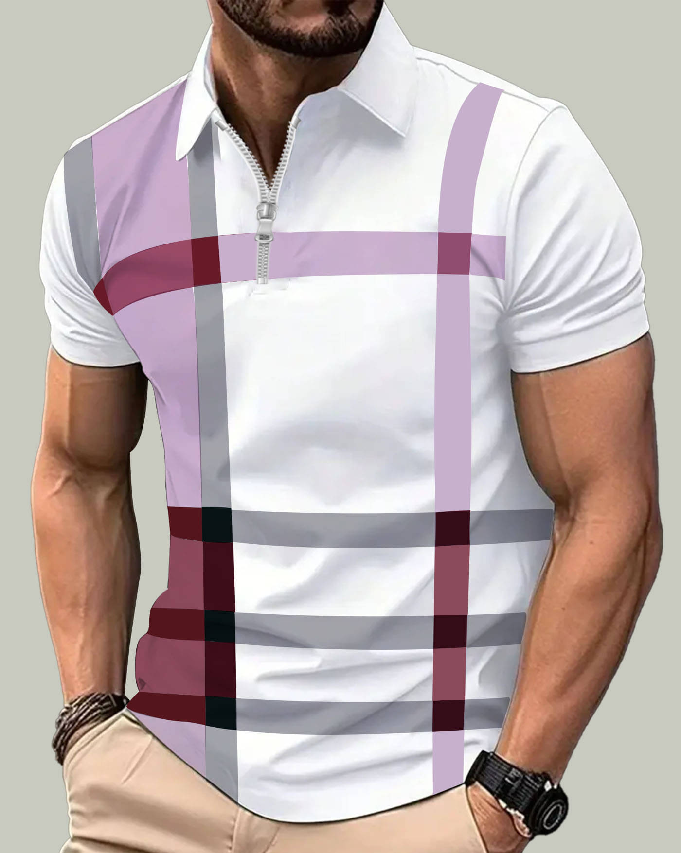 ENITOR Men Cotton Blend Regular Fit Printed Polo T Shirt ( Purple ) ENITOR Men Cotton Blend Regular Fit Printed Polo T Shirt ( Purple )