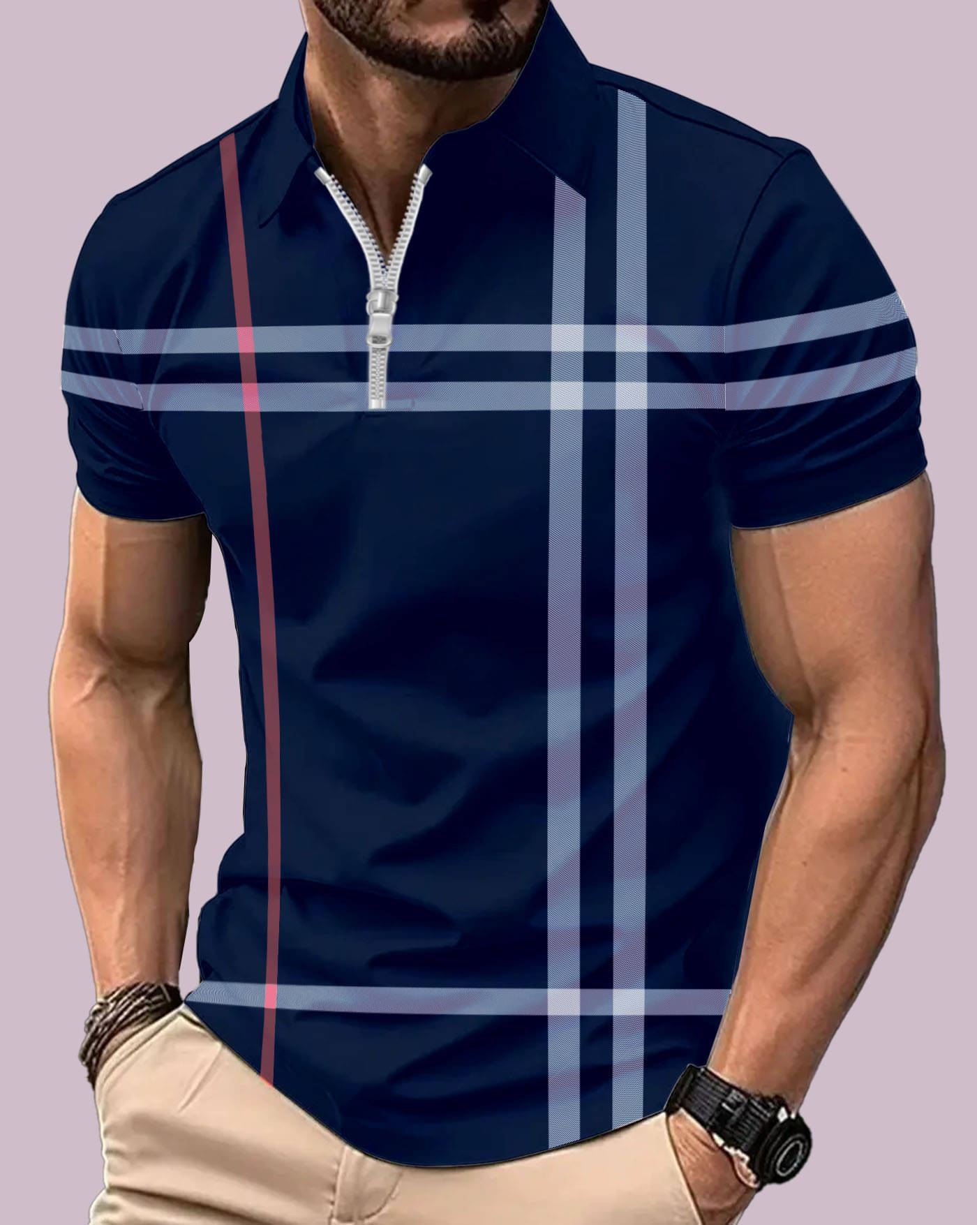     			ENITOR Men Cotton Blend Regular Fit Printed Polo T Shirt ( Blue )