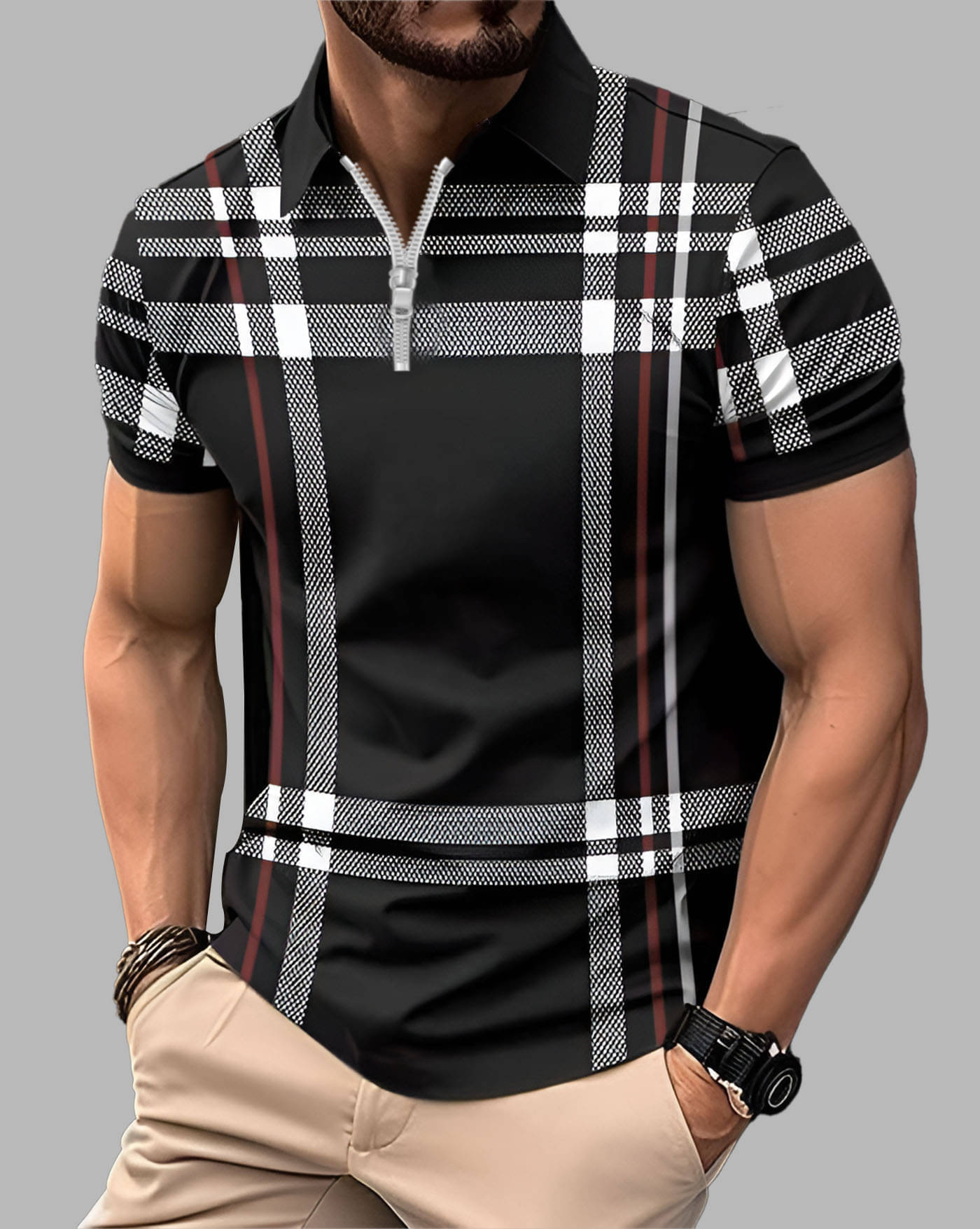 ENITOR Men Cotton Blend Regular Fit Printed Polo T Shirt ( Black ) ENITOR Men Cotton Blend Regular Fit Printed Polo T Shirt ( Black )