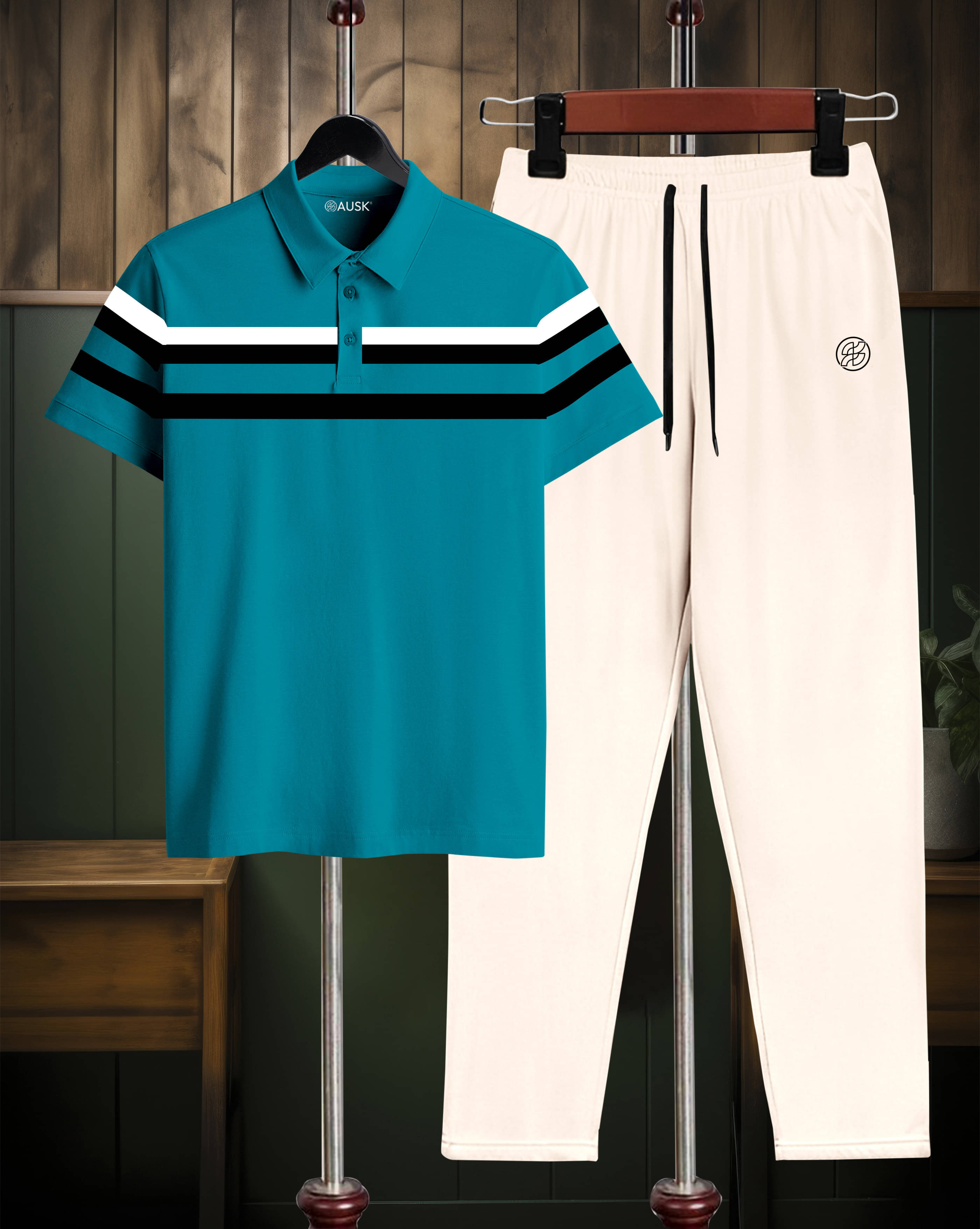    			ENITOR Men's T-shirt With Trousers Co-Ords Set ( Pack of 1 , Teal )