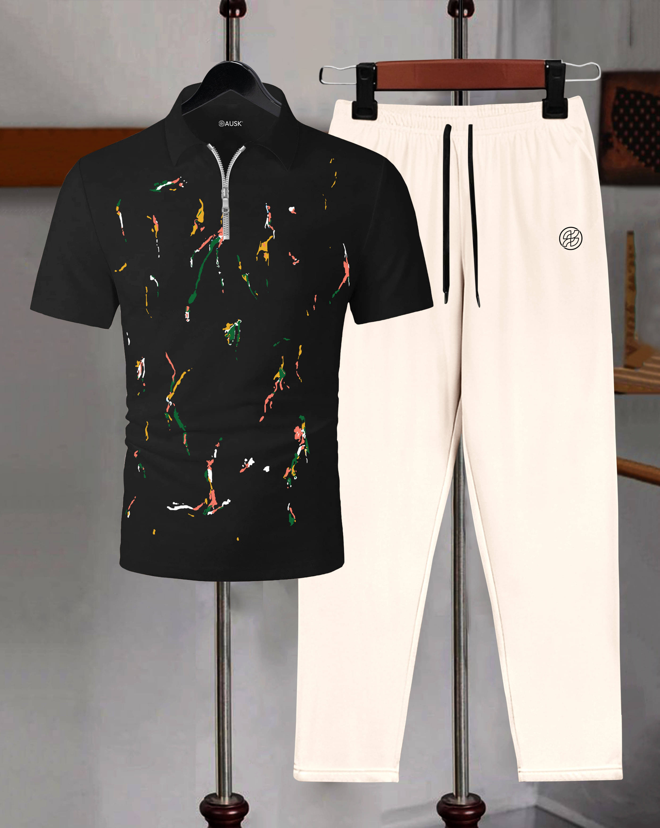     			ENITOR Men's T-shirt With Trousers Co-Ords Set ( Pack of 1 , Black )