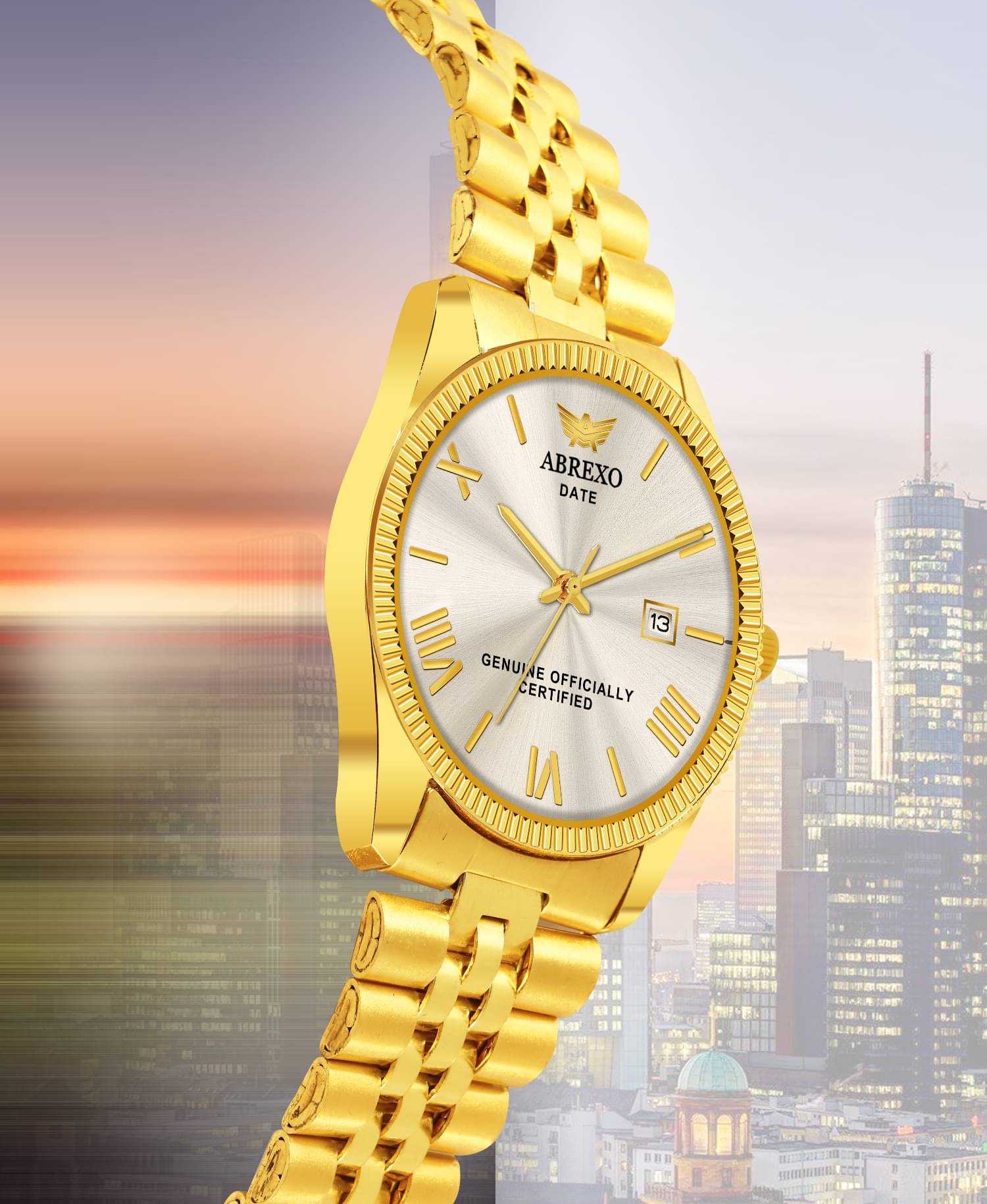     			Abrexo Gold Stainless Steel Analog Men's Watch